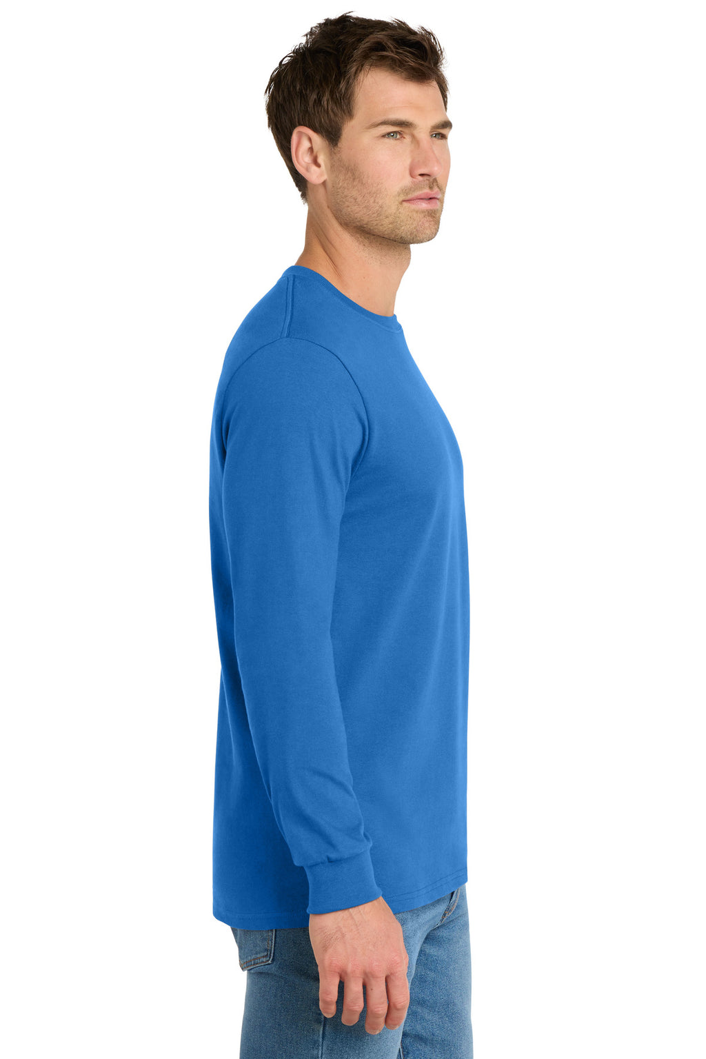 Volunteer Knitwear Chore Long Sleeve Tee VL60LS - True Royal - side