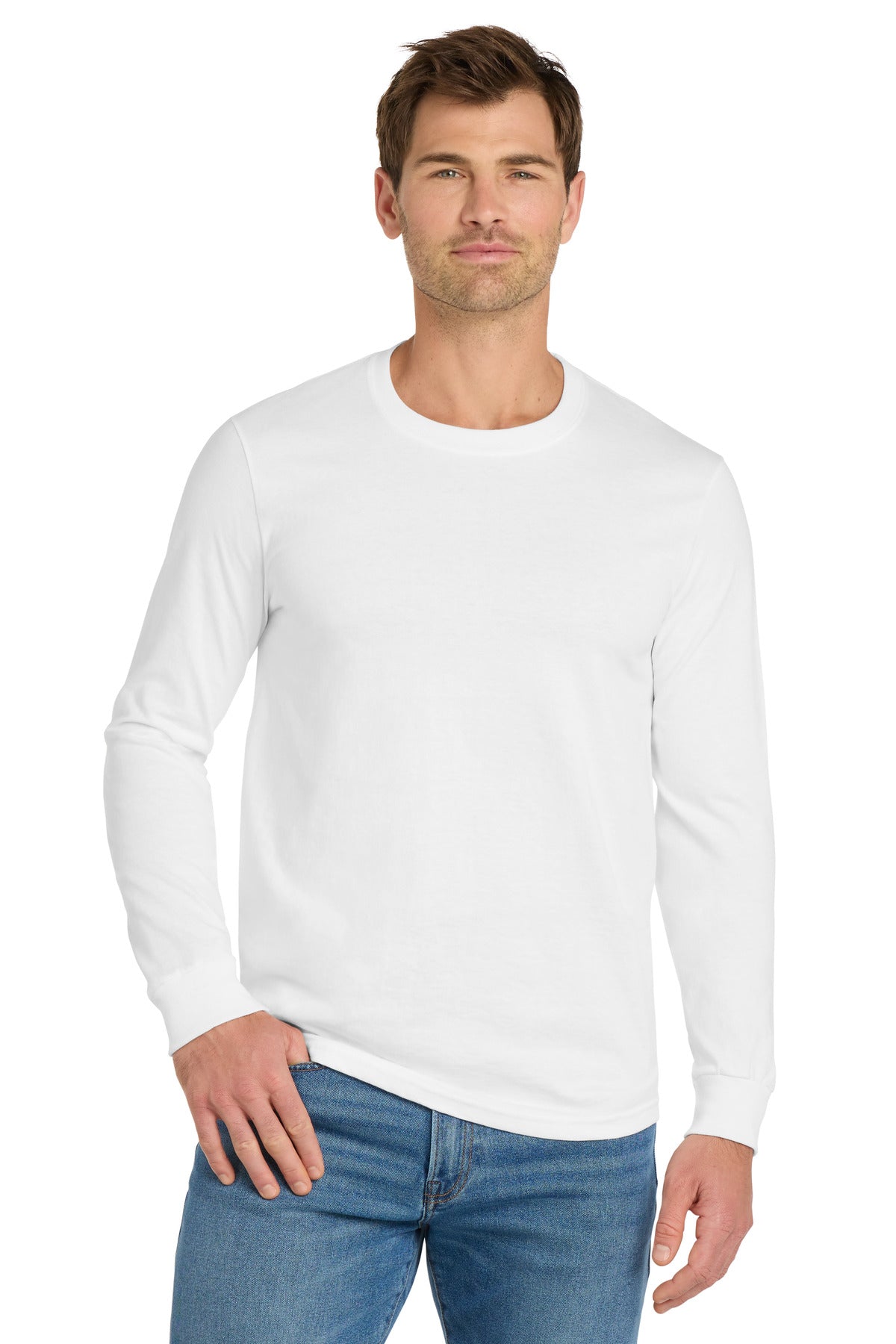 Volunteer Knitwear Chore Long Sleeve Tee VL60LS - White - front