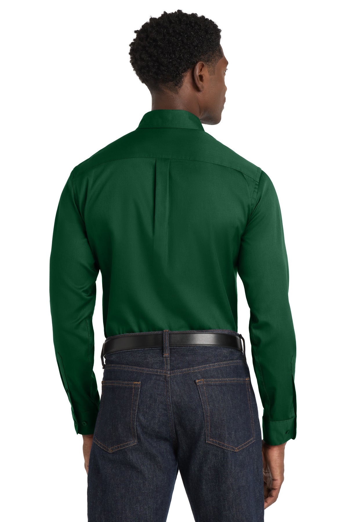 Port Authority Long Sleeve SuperPro React Twill Shirt. W808 - Dark Green - back