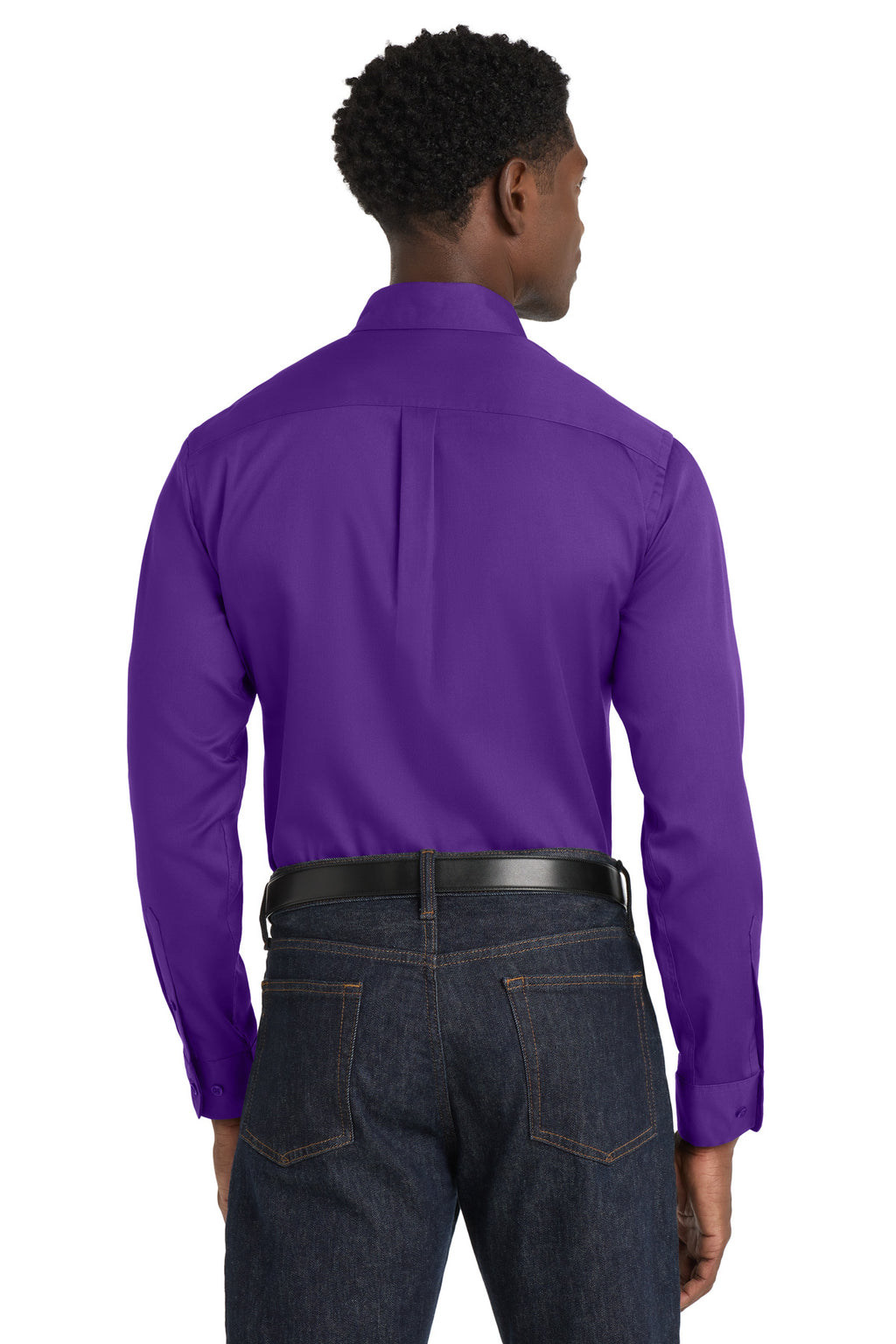 Port Authority Long Sleeve SuperPro React Twill Shirt. W808 - Purple - back