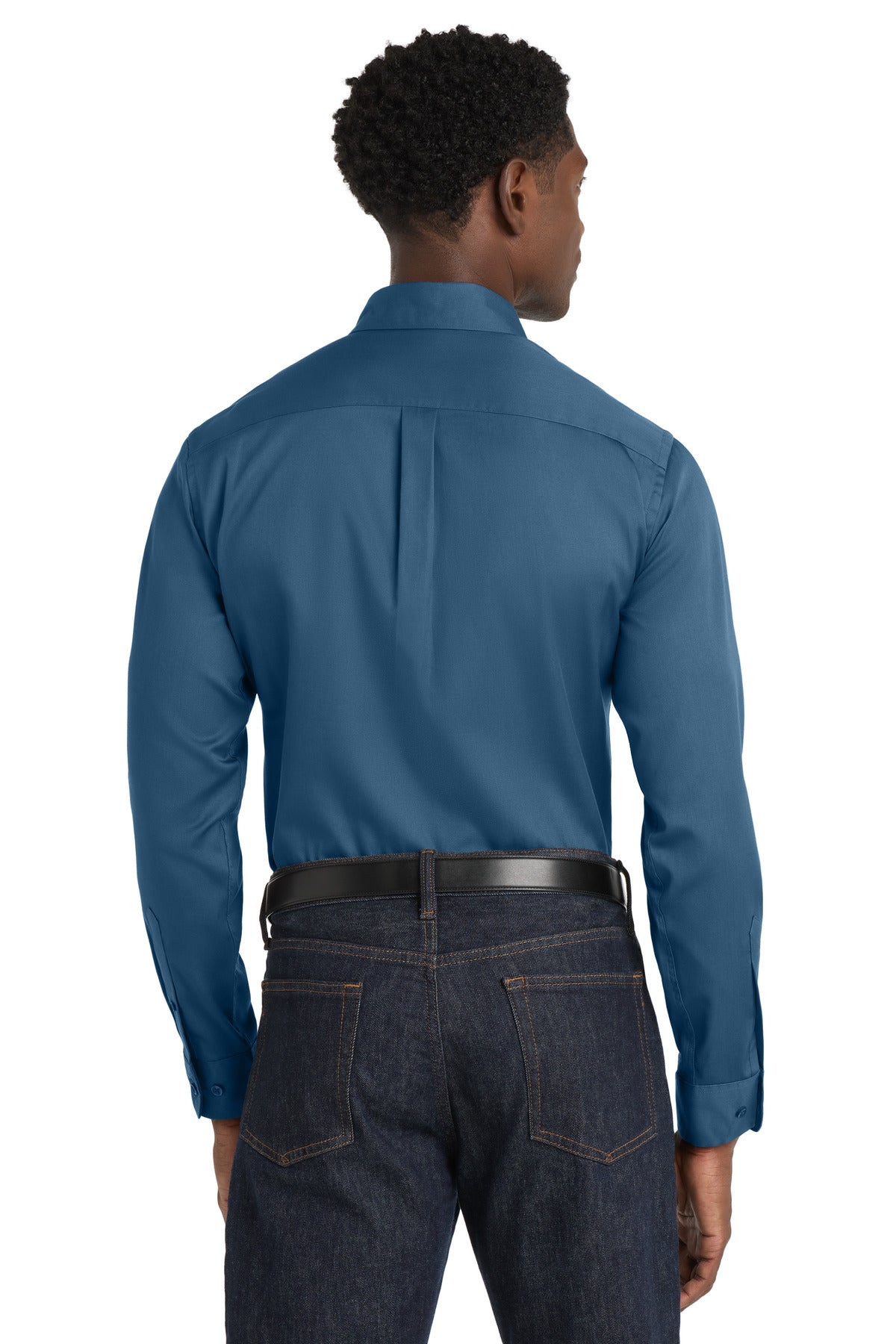 Port Authority Long Sleeve SuperPro React Twill Shirt. W808 - Regatta Blue - back