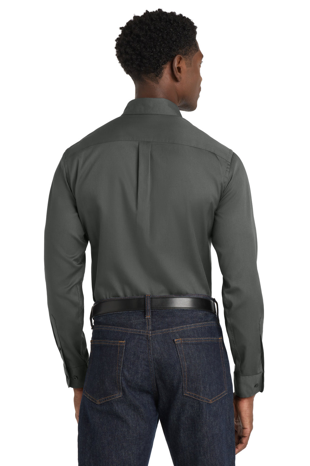 Port Authority Long Sleeve SuperPro React Twill Shirt. W808 - Storm Grey - back