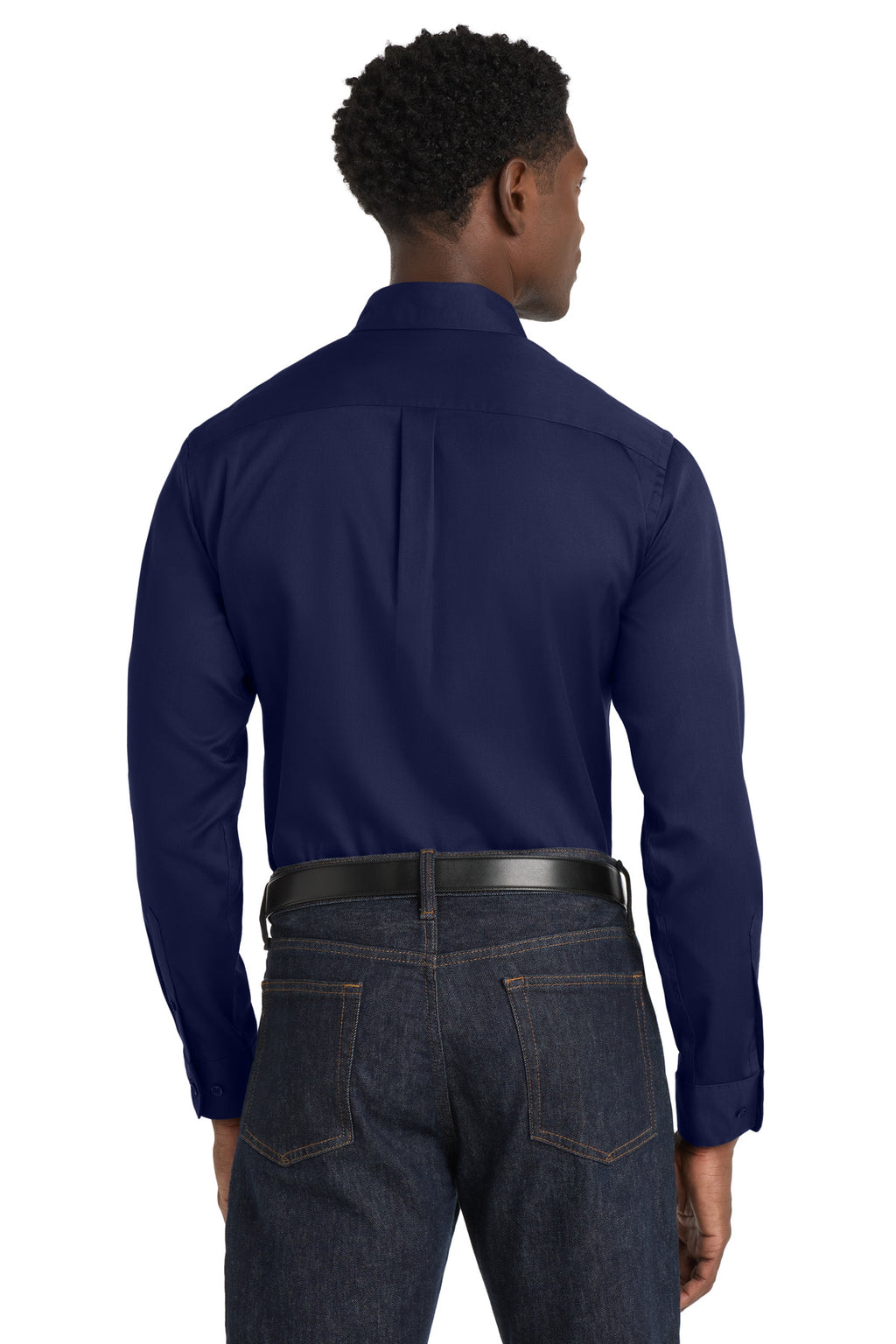 Port Authority Long Sleeve SuperPro React Twill Shirt. W808 - True Navy - back