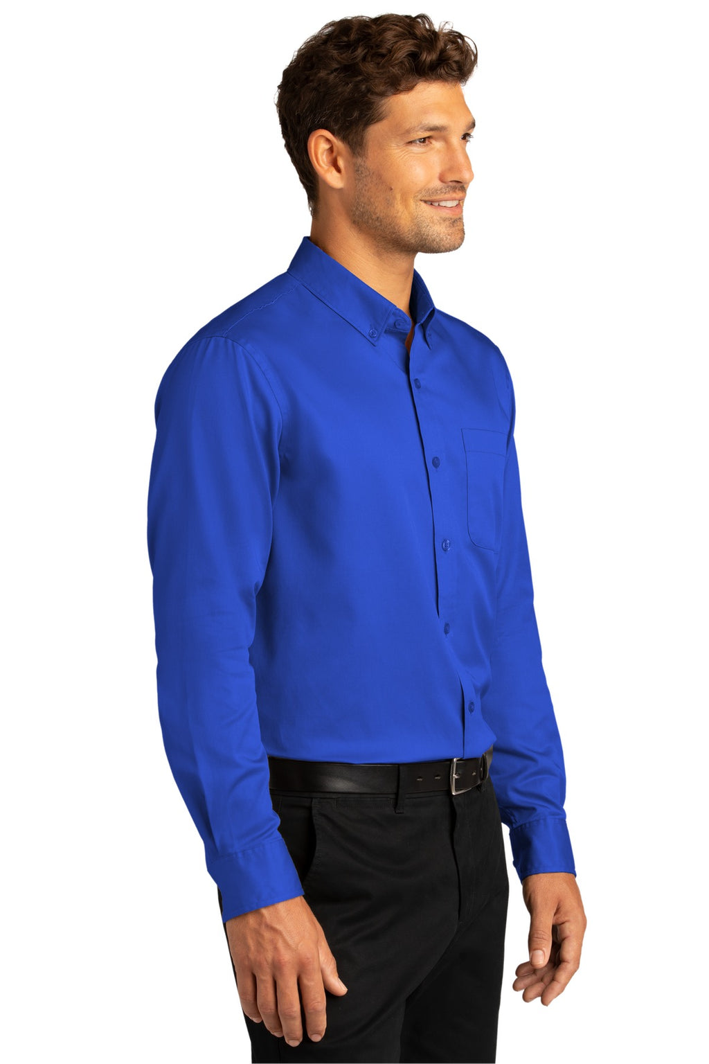 Port Authority Long Sleeve SuperPro React Twill Shirt. W808 - True Royal - three_q