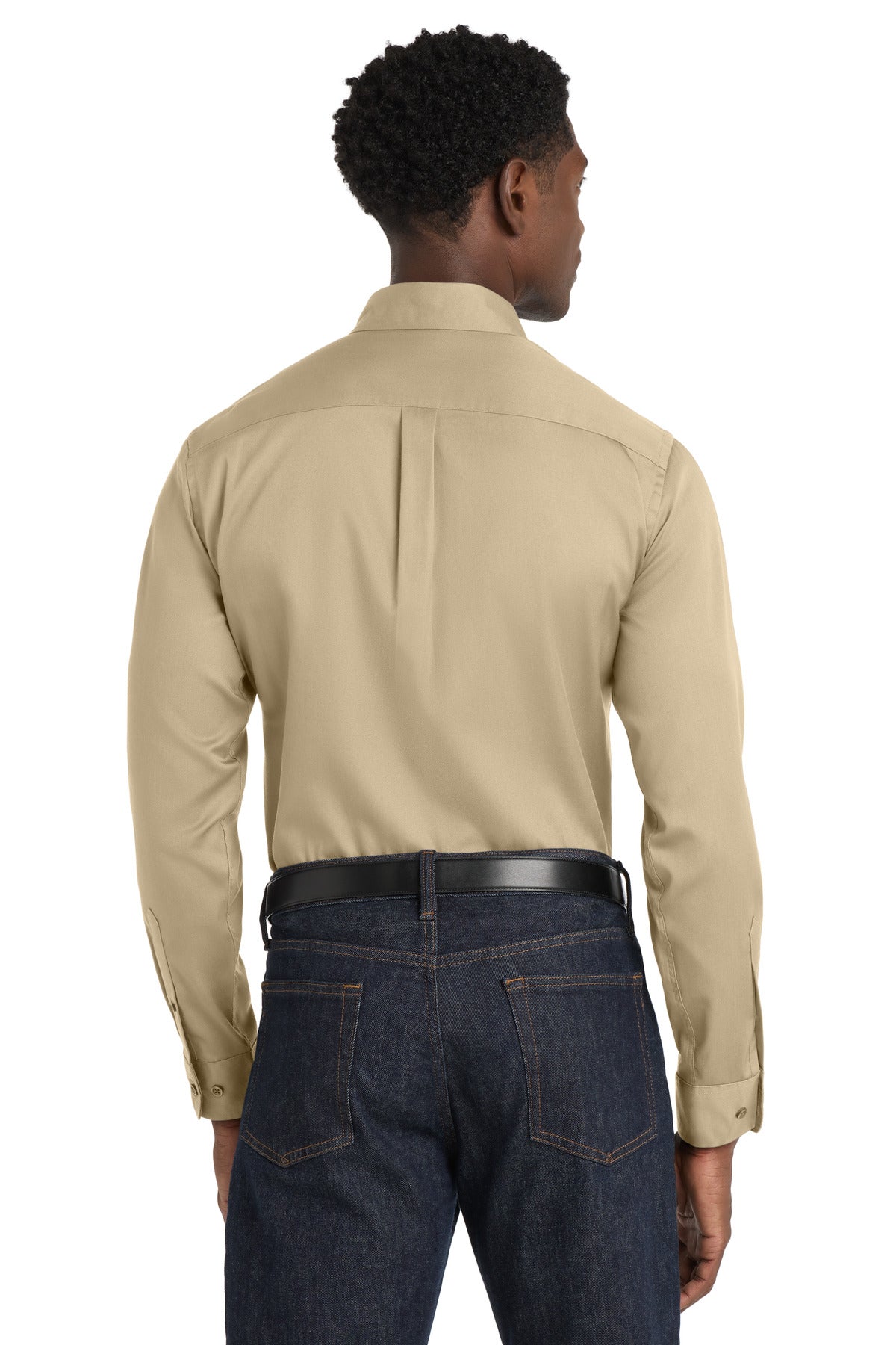 Port Authority Long Sleeve SuperPro React Twill Shirt. W808 - Wheat - back