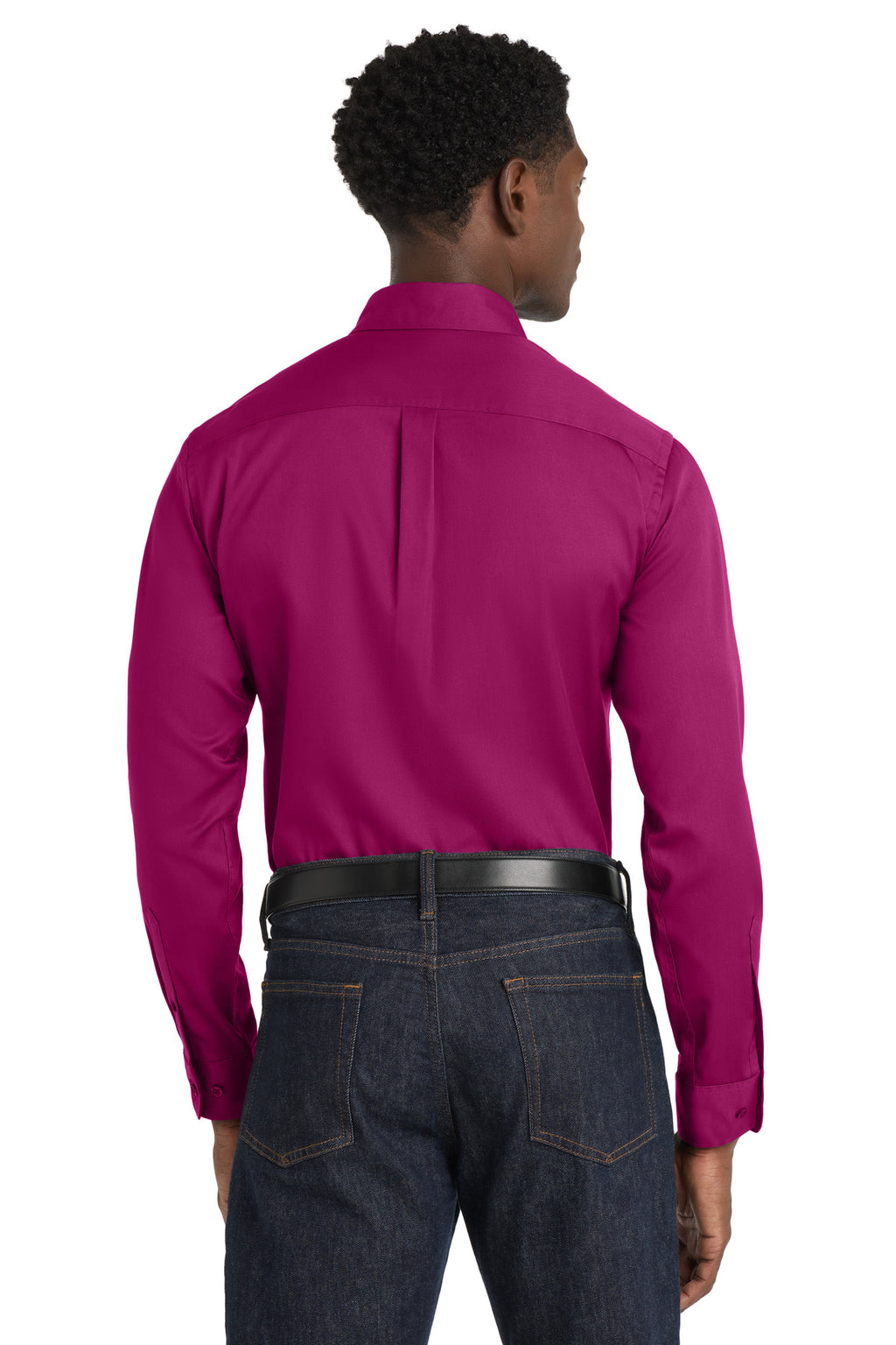 Port Authority Long Sleeve SuperPro React Twill Shirt. W808 - Wild Berry - back