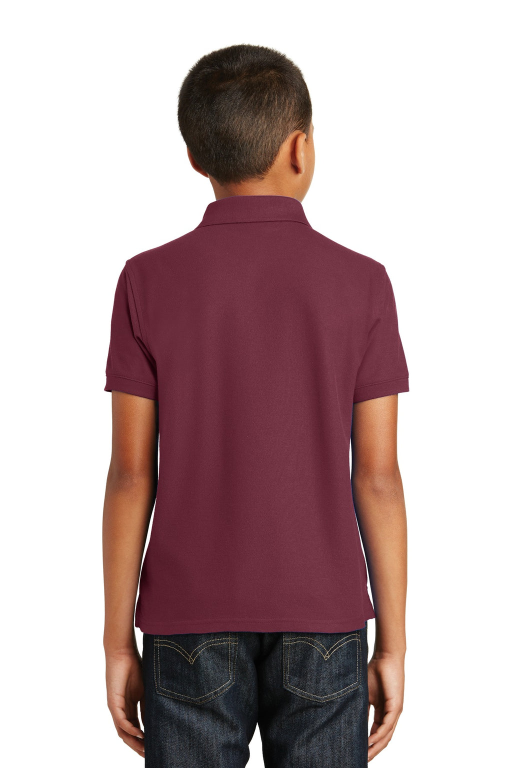 Port Authority Youth Core Classic Pique Polo. Y100 - Burgundy - back