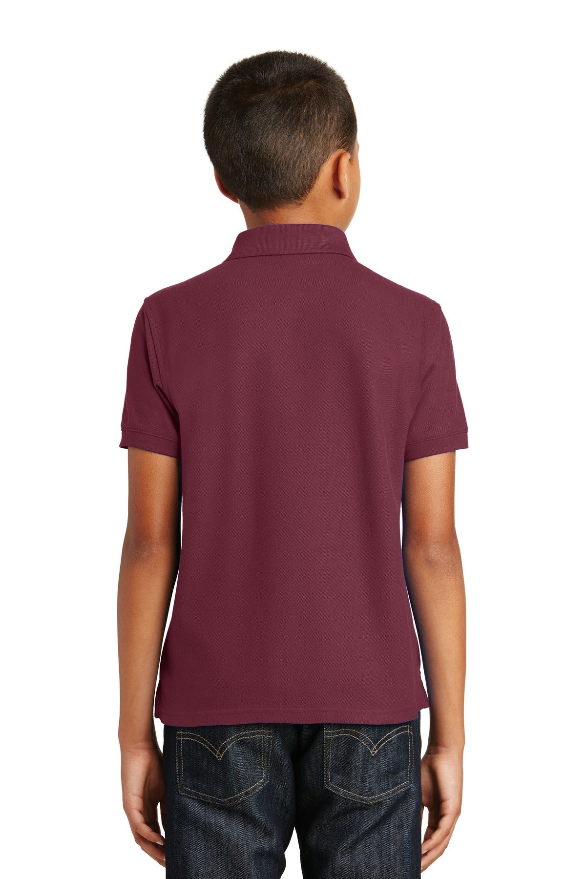 Port Authority Youth Core Classic Pique Polo. Y100 - Burgundy - back