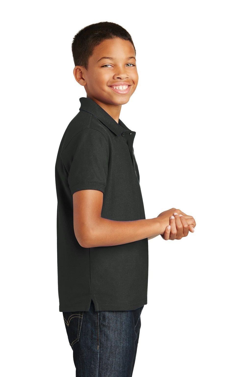 Port Authority Youth Core Classic Pique Polo. Y100 - Deep Black - side