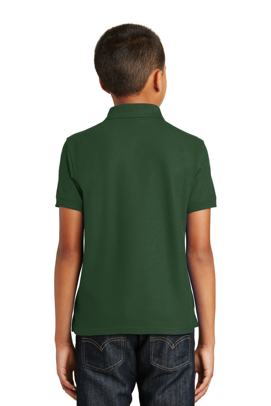 Port Authority Youth Core Classic Pique Polo. Y100 - Deep Forest Green - back