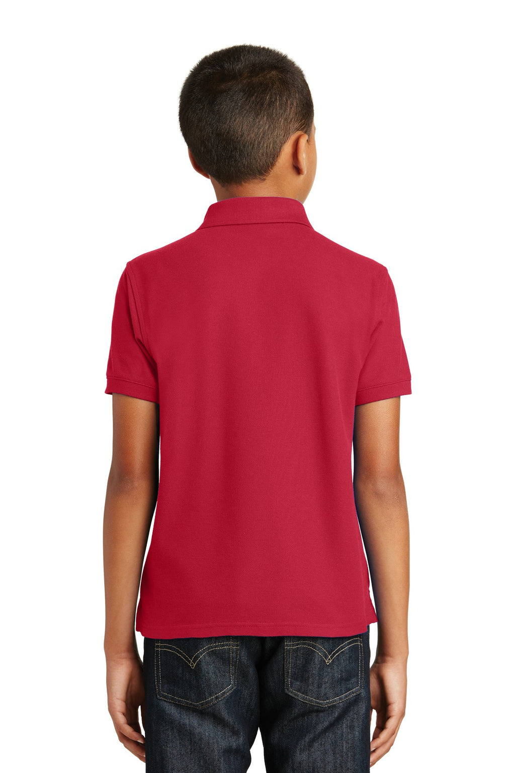 Port Authority Youth Core Classic Pique Polo. Y100 - Rich Red - back