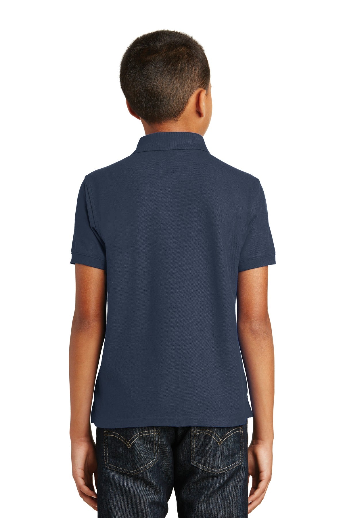 Port Authority Youth Core Classic Pique Polo. Y100 - River Blue Navy - back