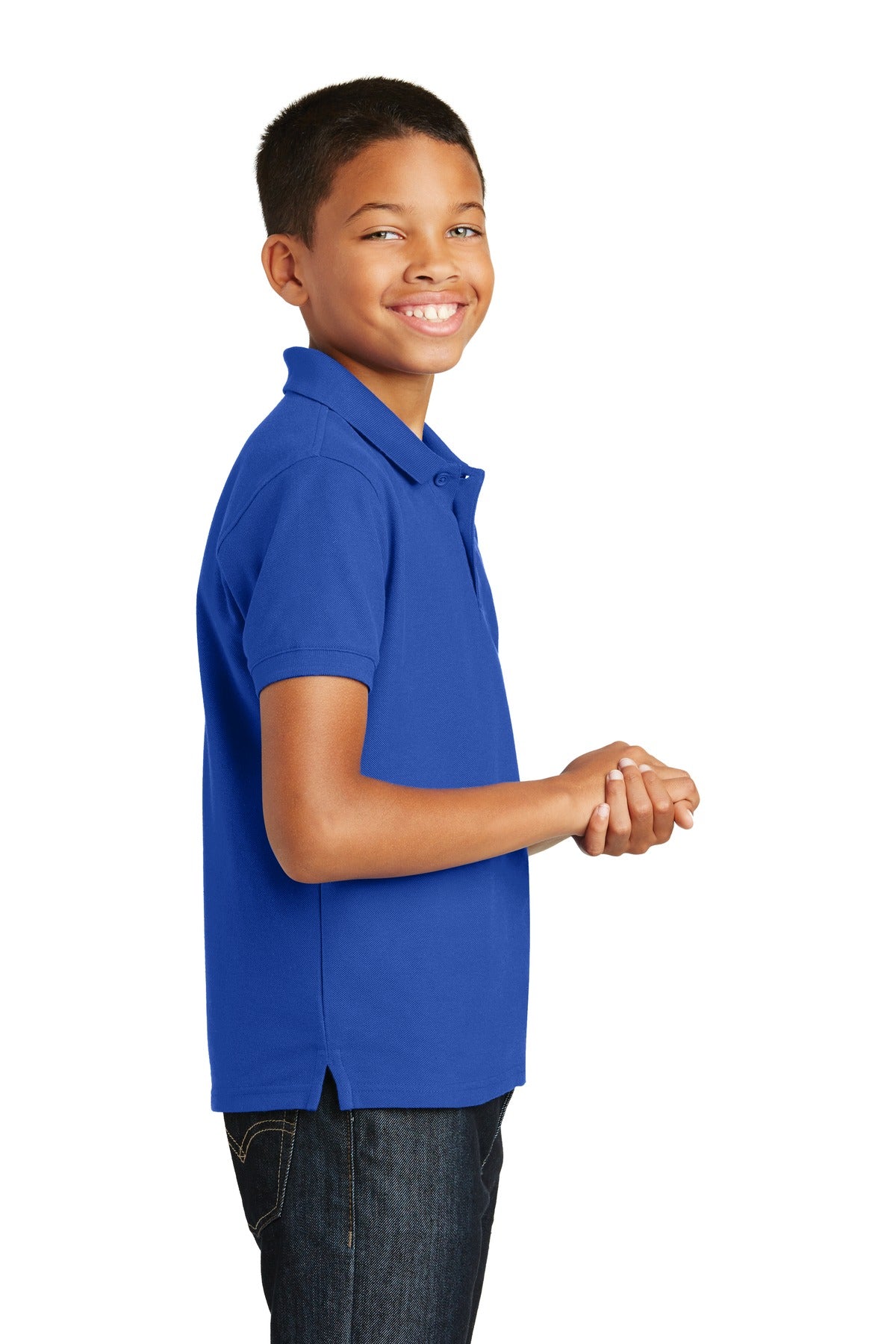 Port Authority Youth Core Classic Pique Polo. Y100 - True Royal - side