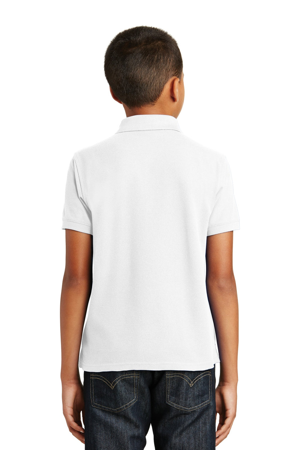 Port Authority Youth Core Classic Pique Polo. Y100 - White - back