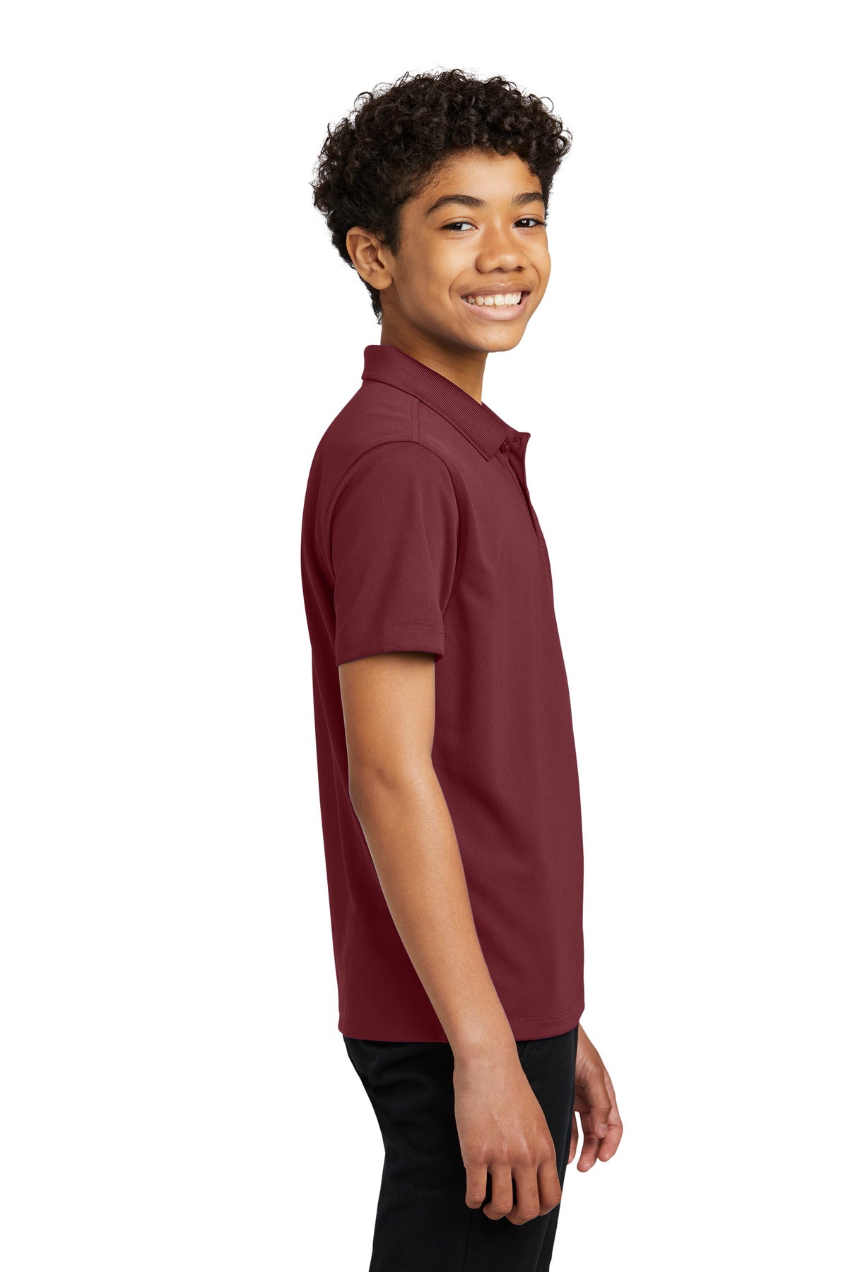Port Authority Youth Dry Zone UV Micro-Mesh Polo Y110 - Burgundy - side