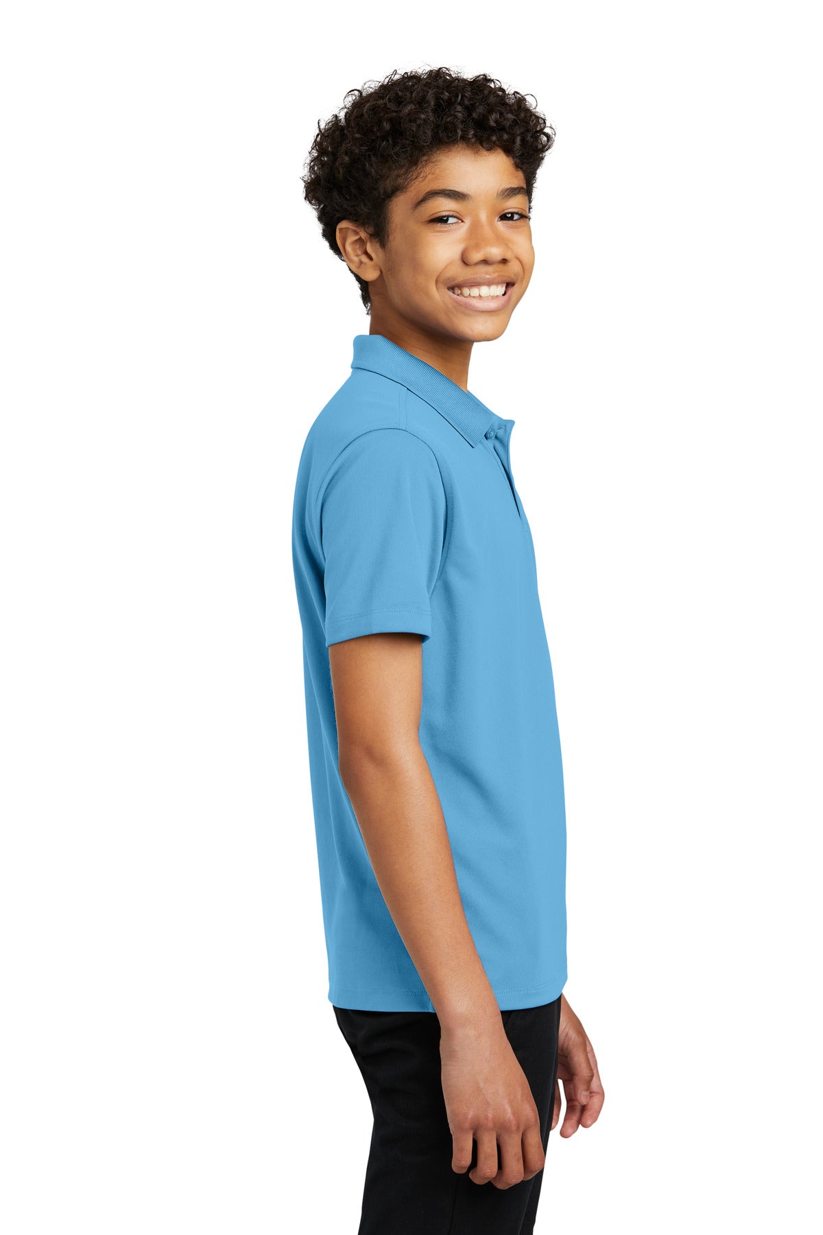 Port Authority Youth Dry Zone UV Micro-Mesh Polo Y110 - Carolina Blue - side