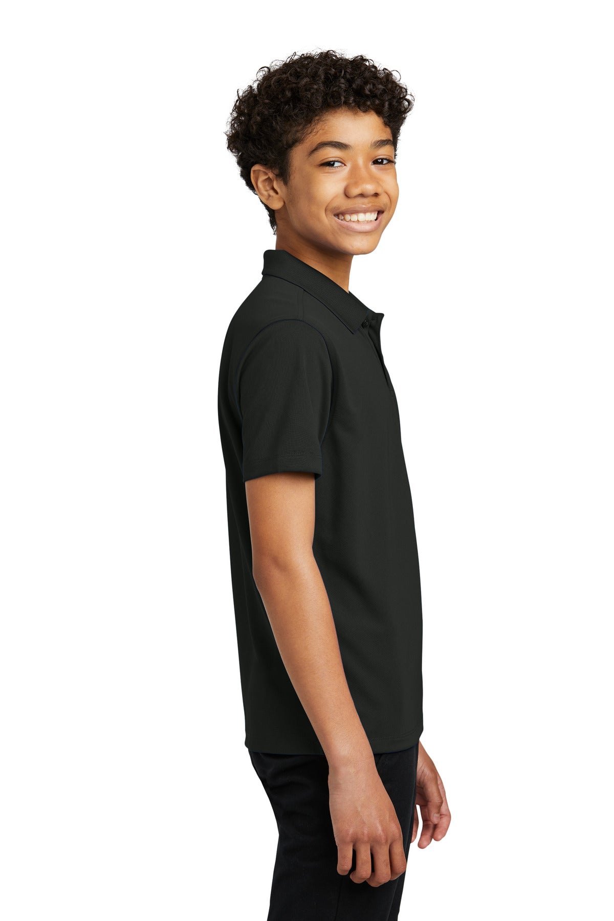 Port Authority Youth Dry Zone UV Micro-Mesh Polo Y110 - Deep Black - side