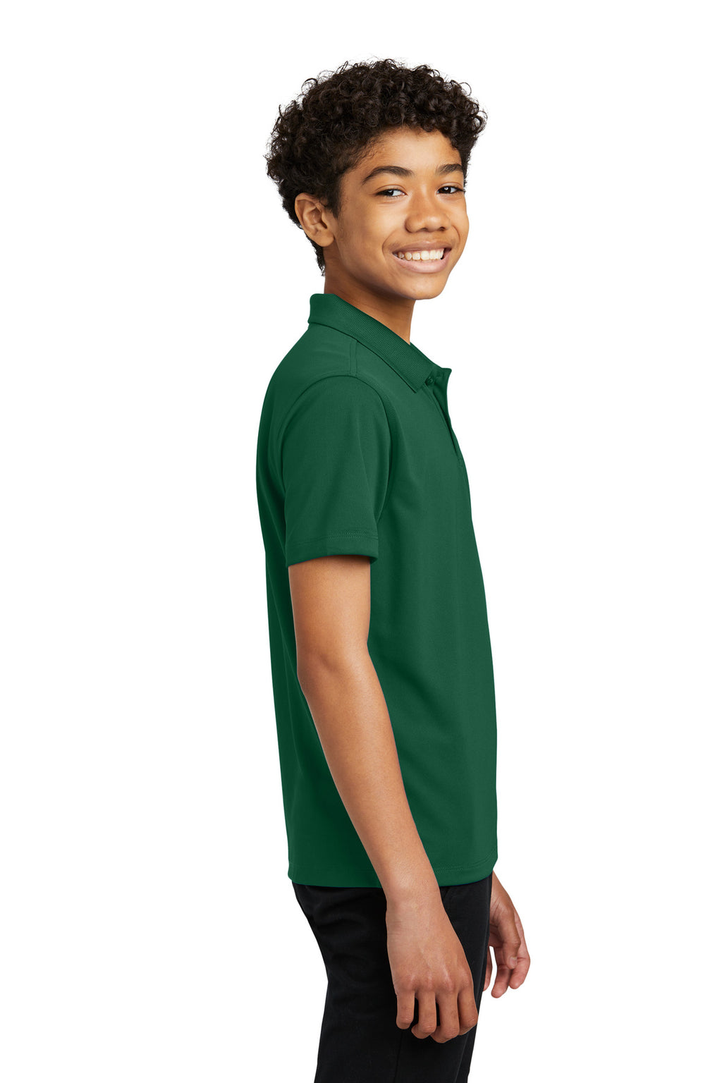 Port Authority Youth Dry Zone UV Micro-Mesh Polo Y110 - Deep Forest Green - side