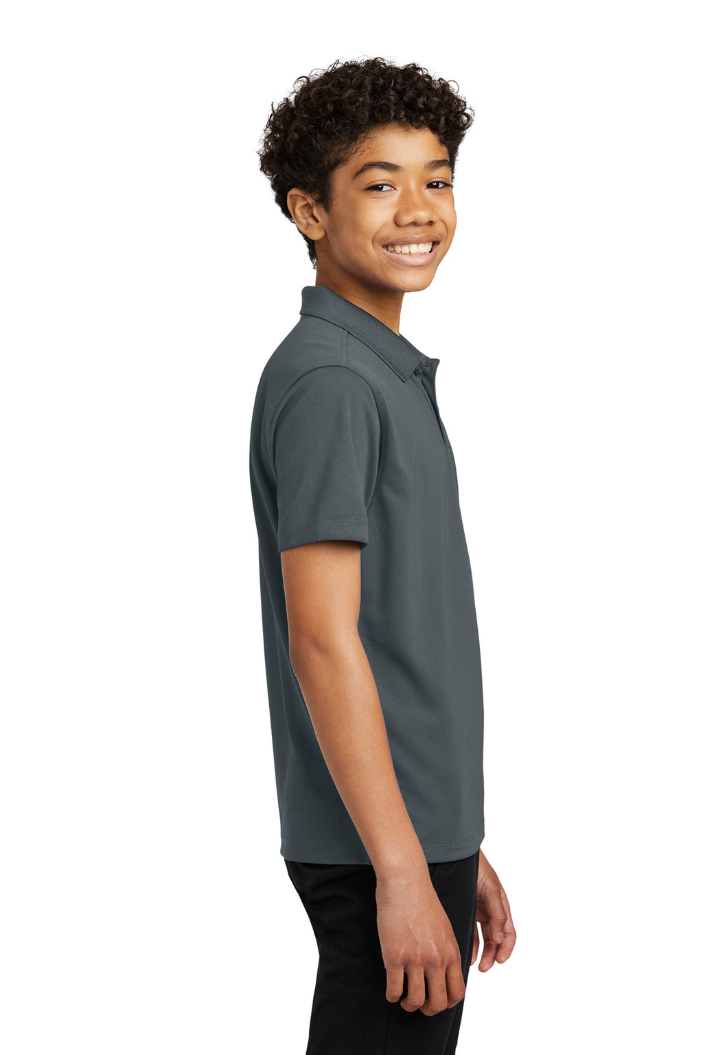 Port Authority Youth Dry Zone UV Micro-Mesh Polo Y110 - Graphite - side