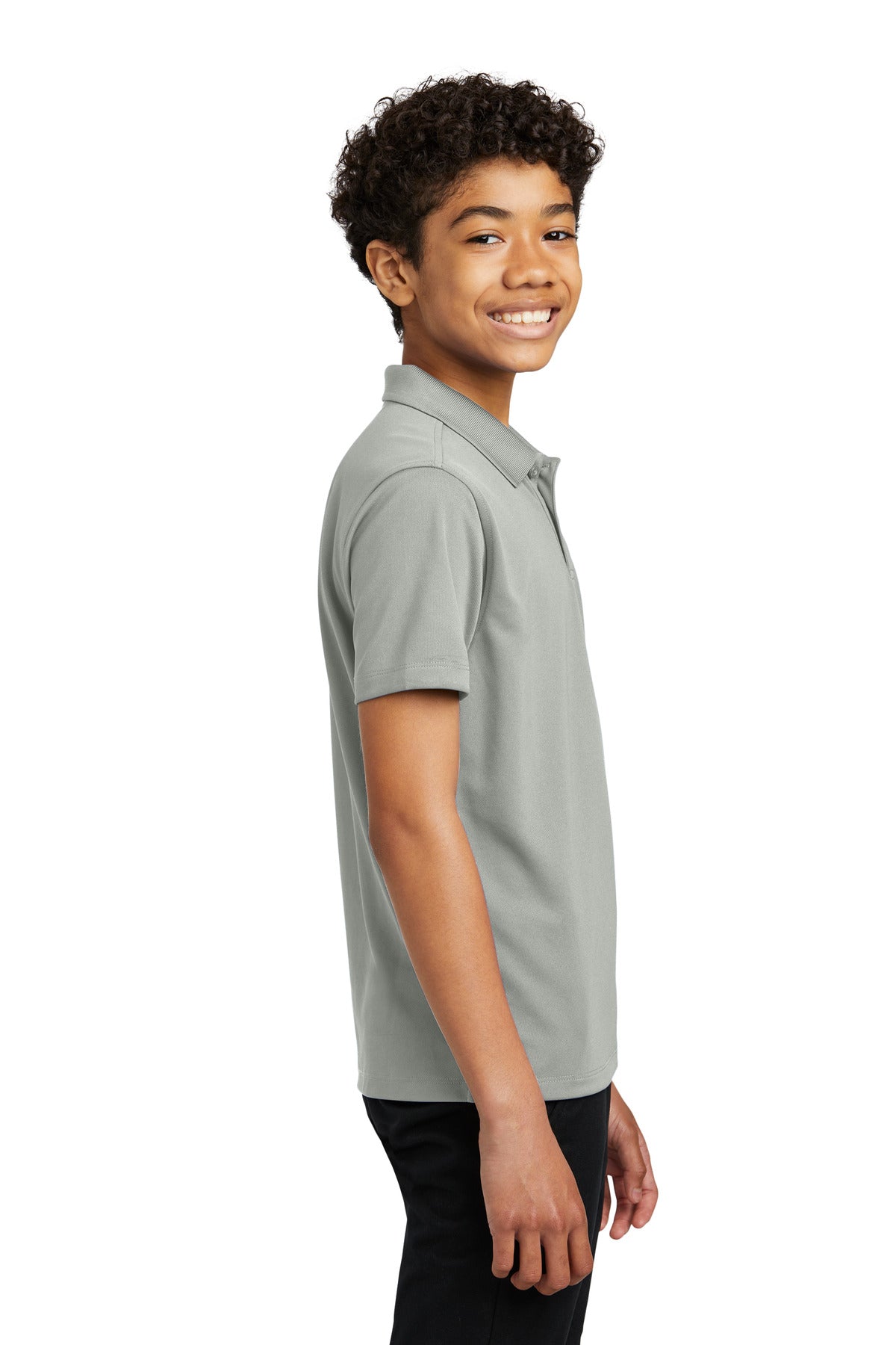 Port Authority Youth Dry Zone UV Micro-Mesh Polo Y110 - Gusty Grey - side