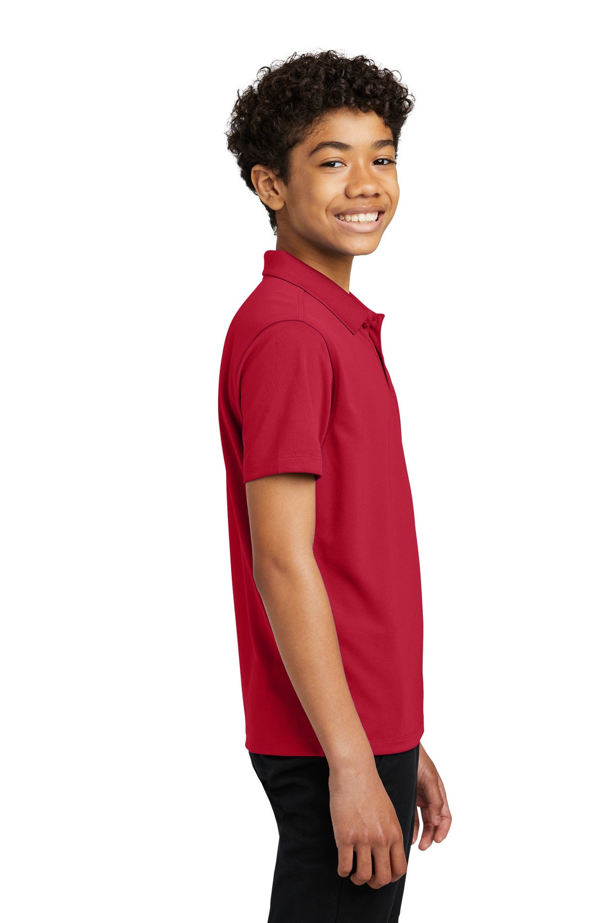 Port Authority Youth Dry Zone UV Micro-Mesh Polo Y110 - Rich Red - side