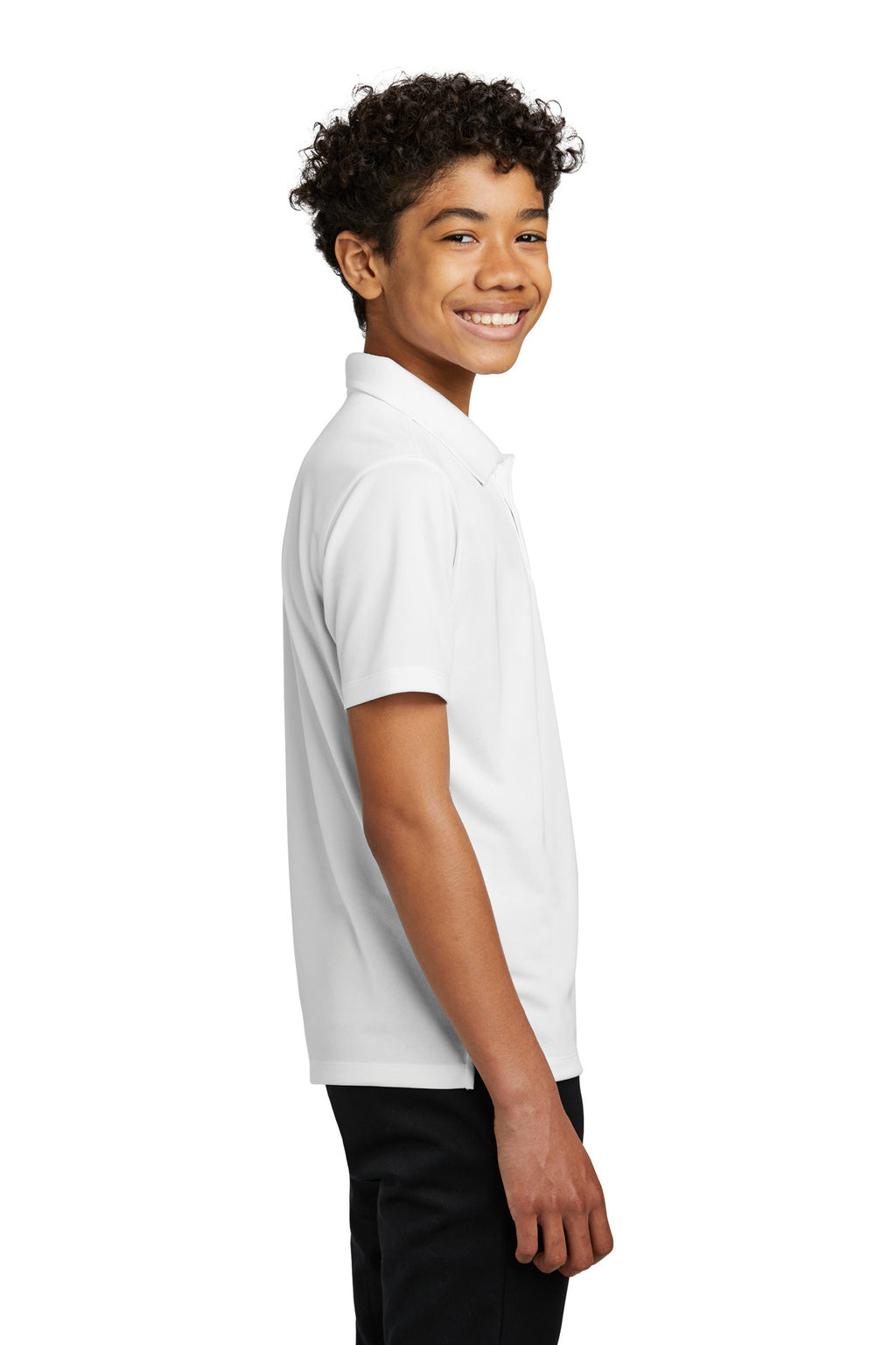 Port Authority Youth Dry Zone UV Micro-Mesh Polo Y110 - White - side
