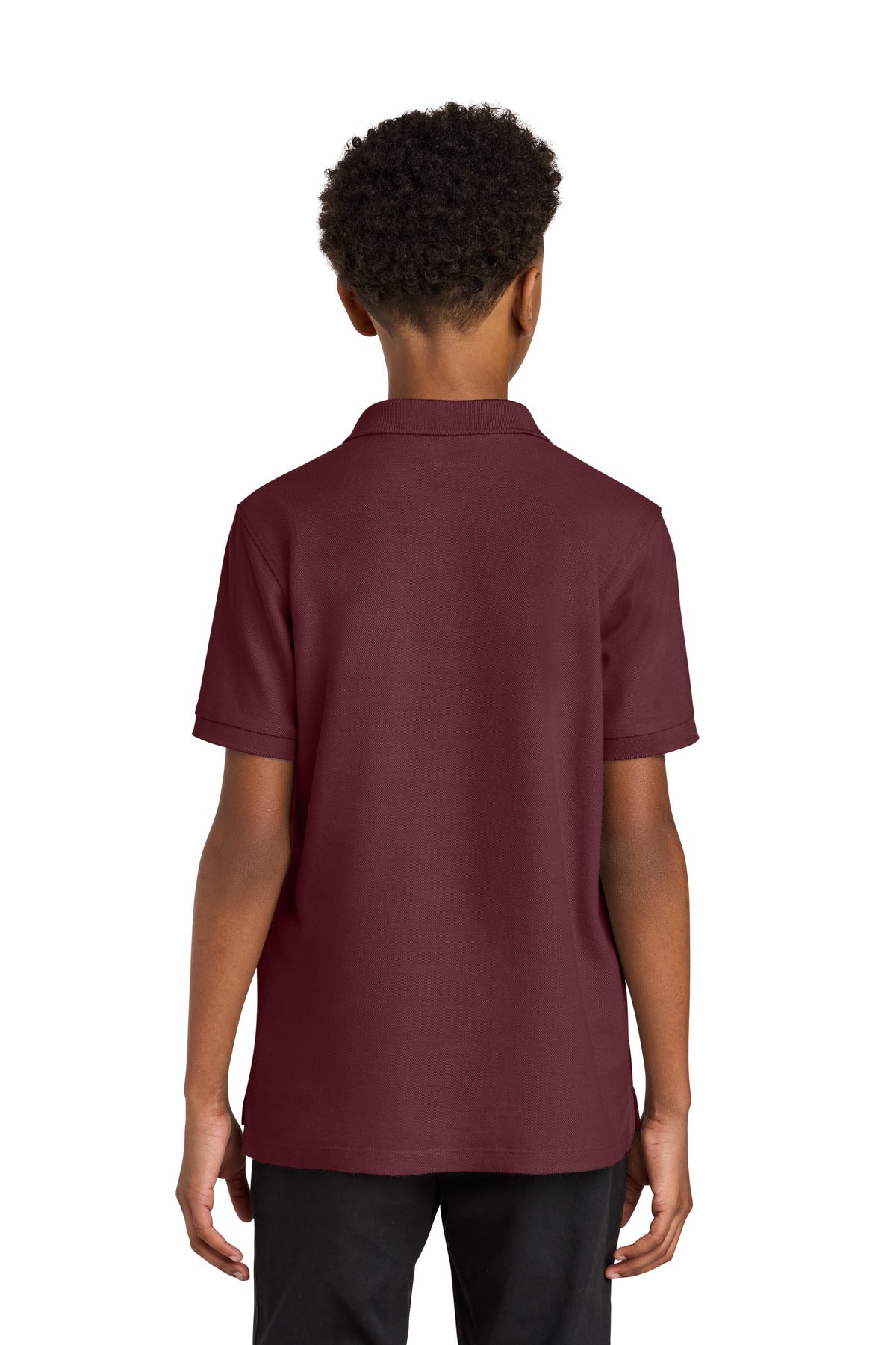 Port Authority Youth Wearever Signature Pique Polo Y200 - Burgundy - back