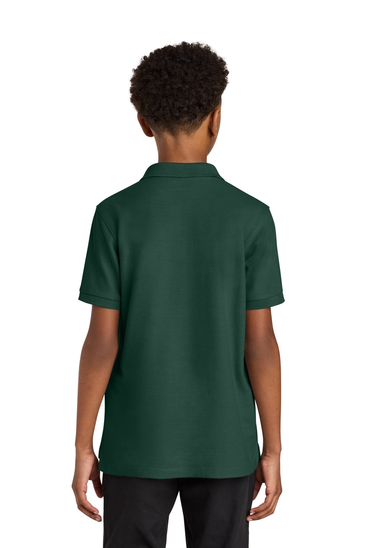Port Authority Youth Wearever Signature Pique Polo Y200 - Dark Green - back