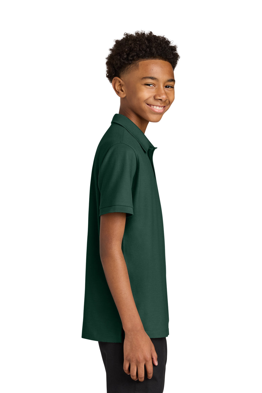 Port Authority Youth Wearever Signature Pique Polo Y200 - Dark Green - side
