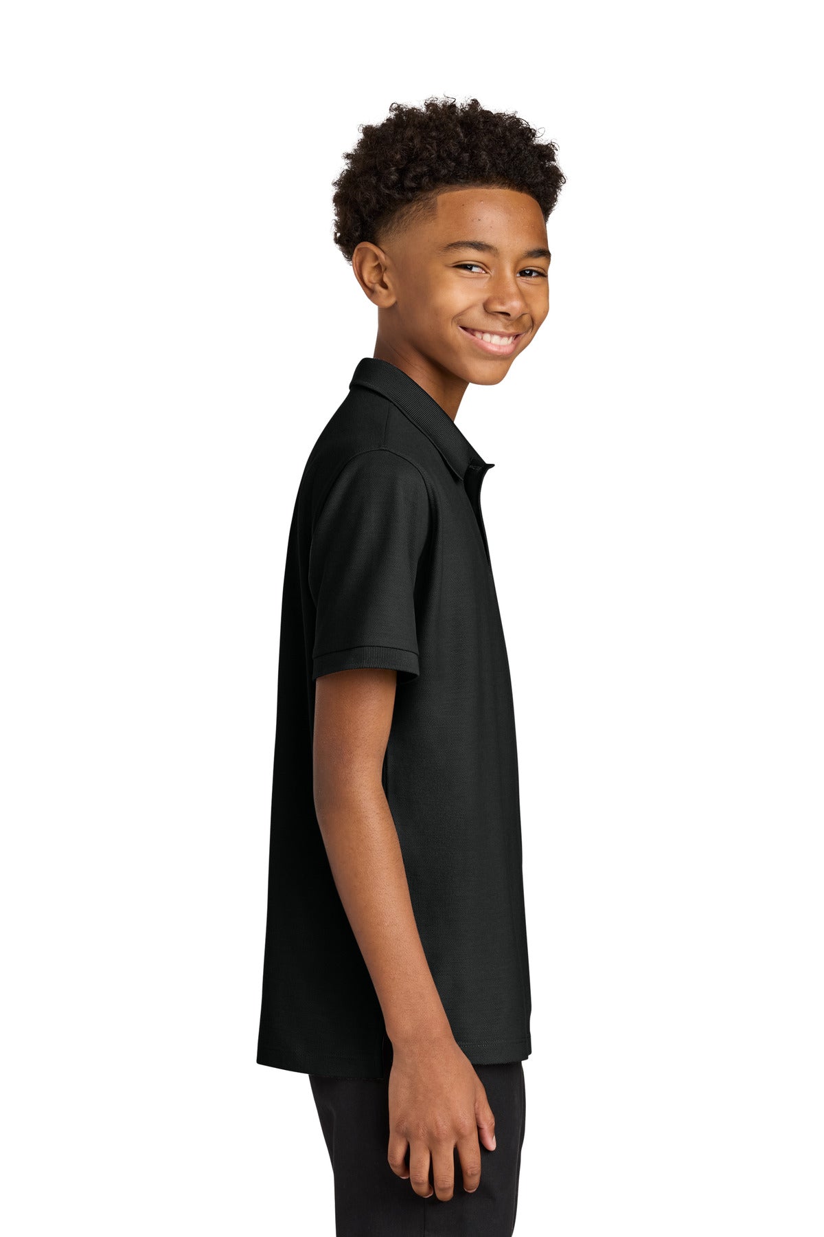 Port Authority Youth Wearever Signature Pique Polo Y200 - Deep Black - side