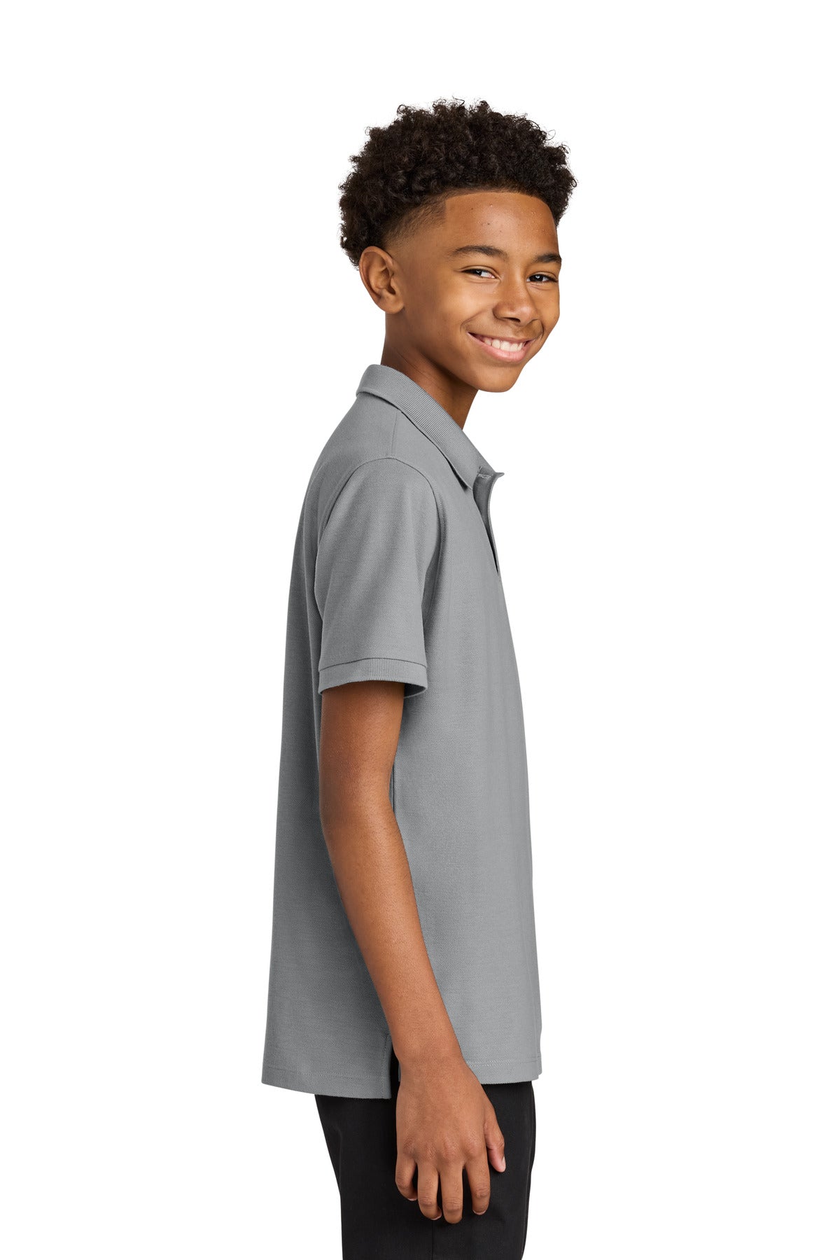 Port Authority Youth Wearever Signature Pique Polo Y200 - Gusty Grey - side