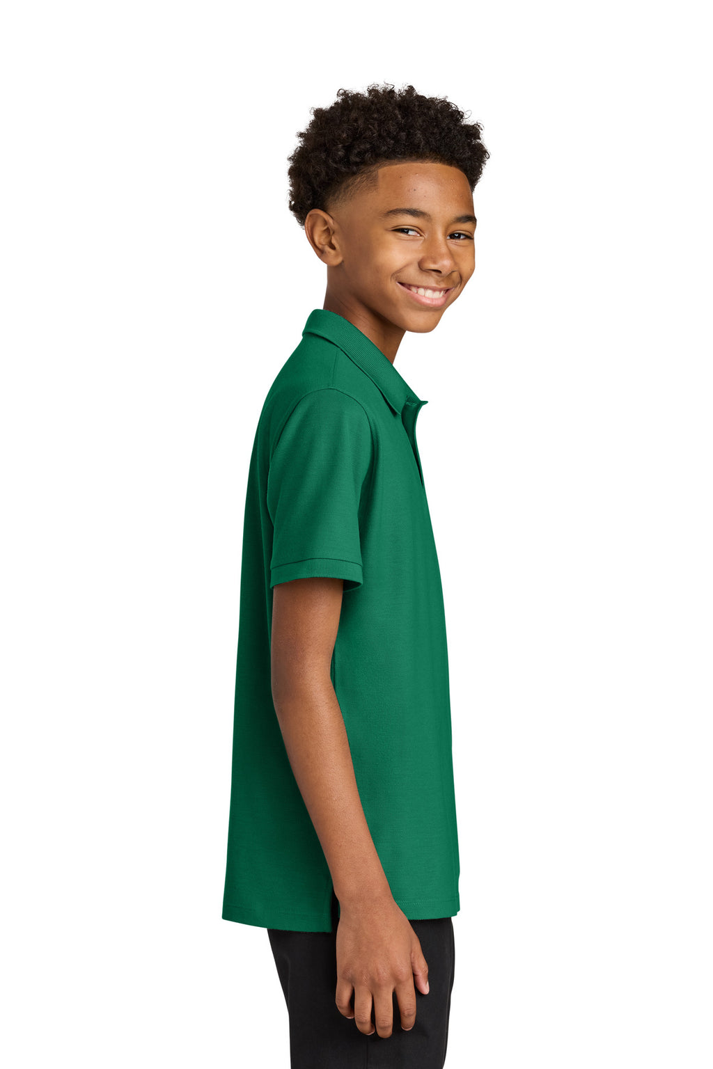 Port Authority Youth Wearever Signature Pique Polo Y200 - Kelly Green - side