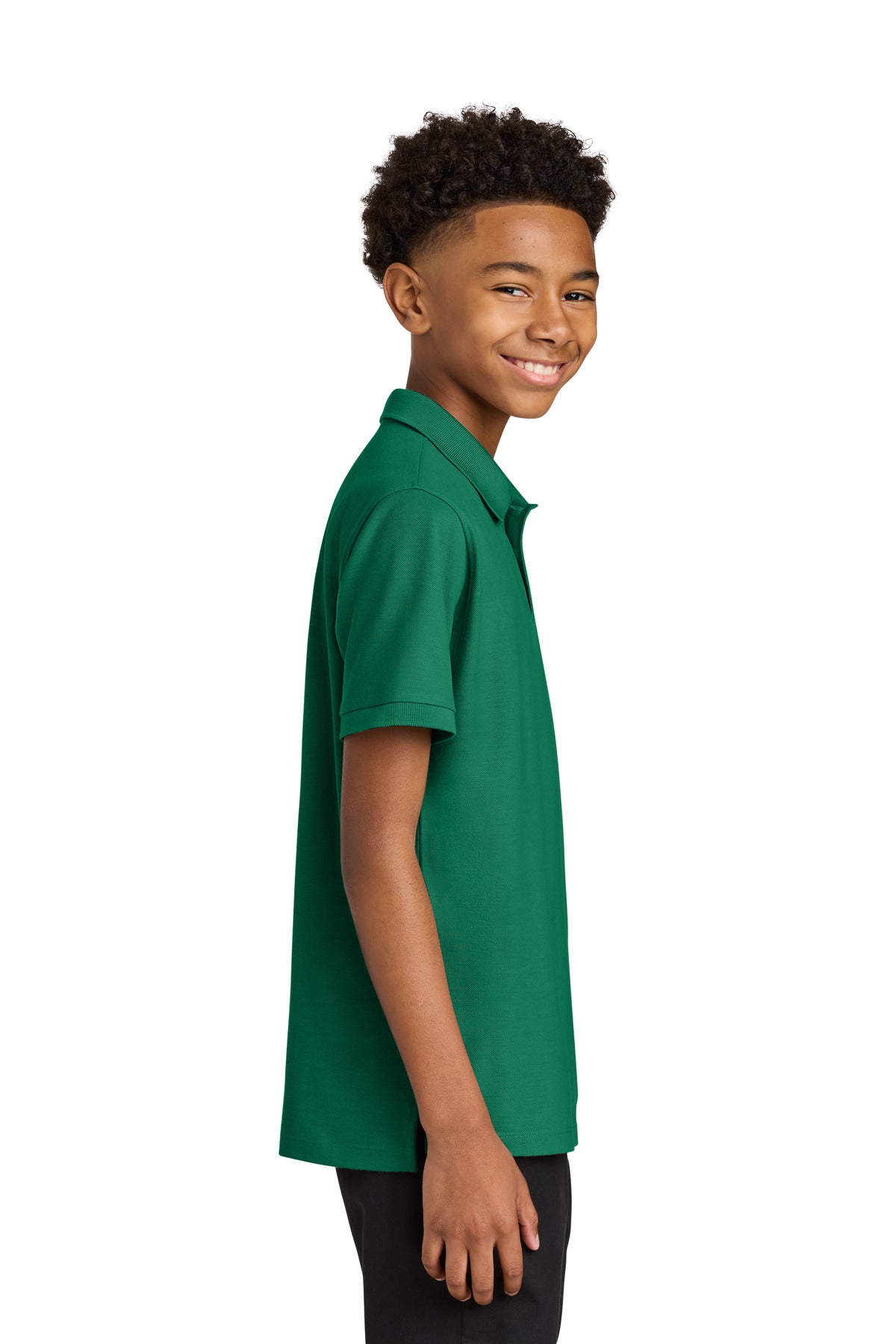 Port Authority Youth Wearever Signature Pique Polo Y200 - Kelly Green - side