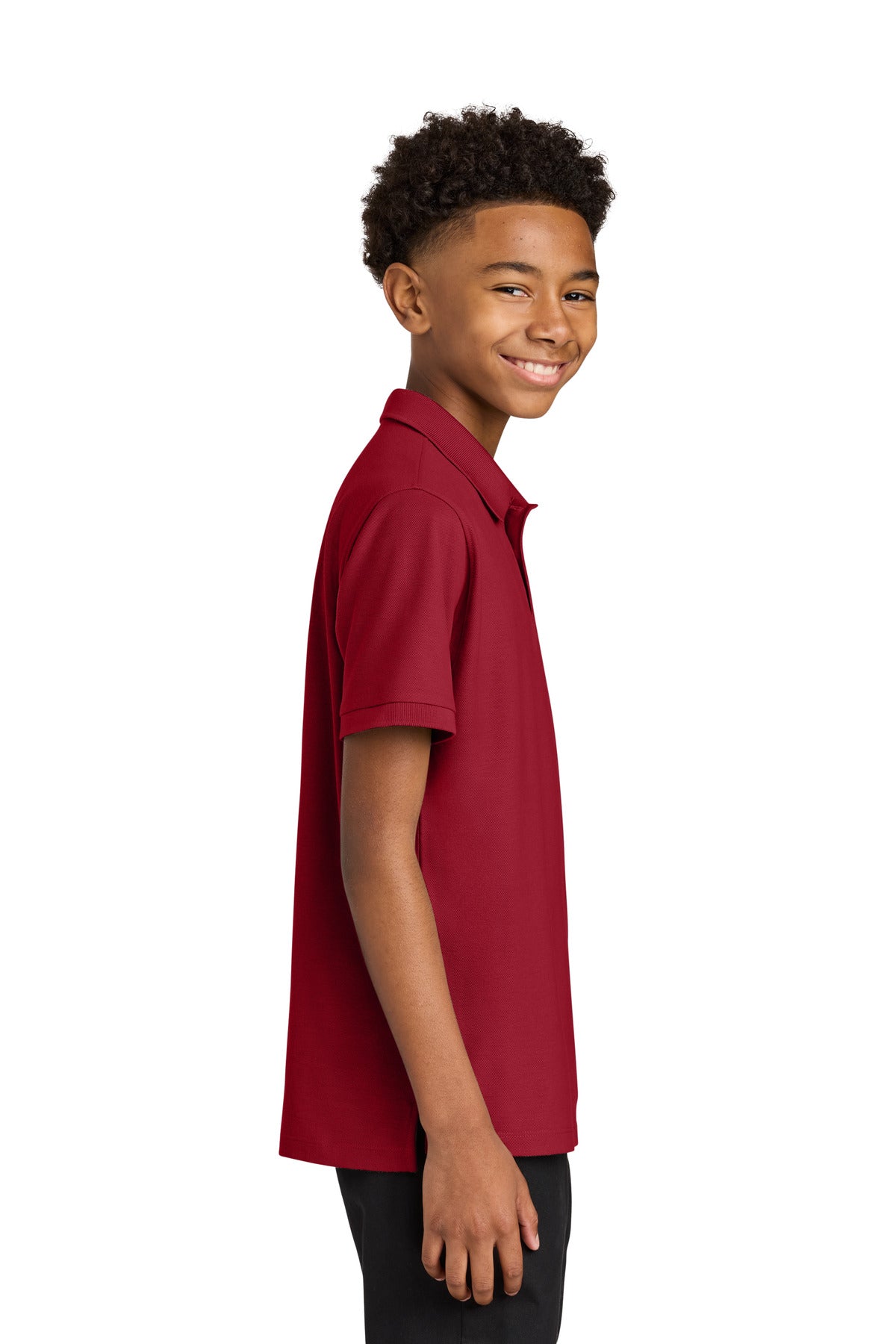Port Authority Youth Wearever Signature Pique Polo Y200 - Rich Red - side