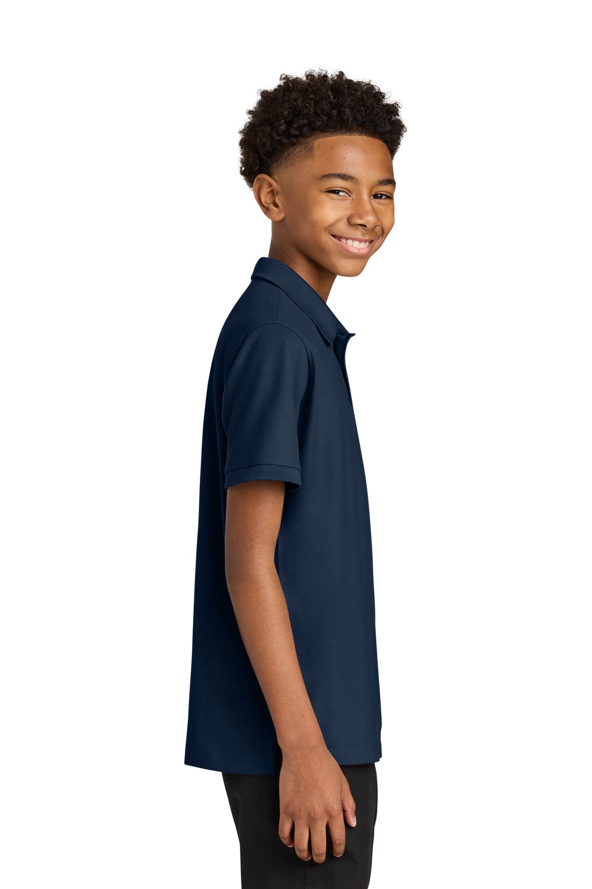 Port Authority Youth Wearever Signature Pique Polo Y200 - River Blue Navy - side