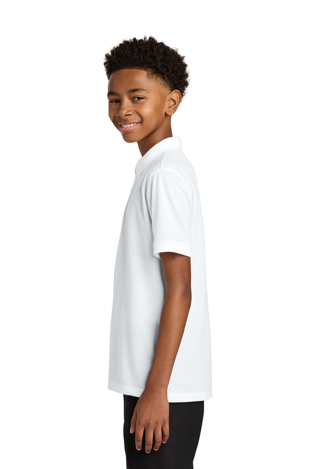 Port Authority Youth Wearever Signature Pique Polo Y200 - White - side