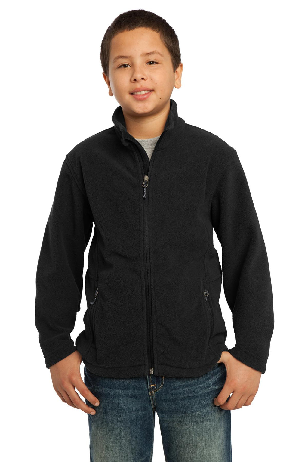 Port Authority Youth Value Fleece Jacket. Y217 - Black - front