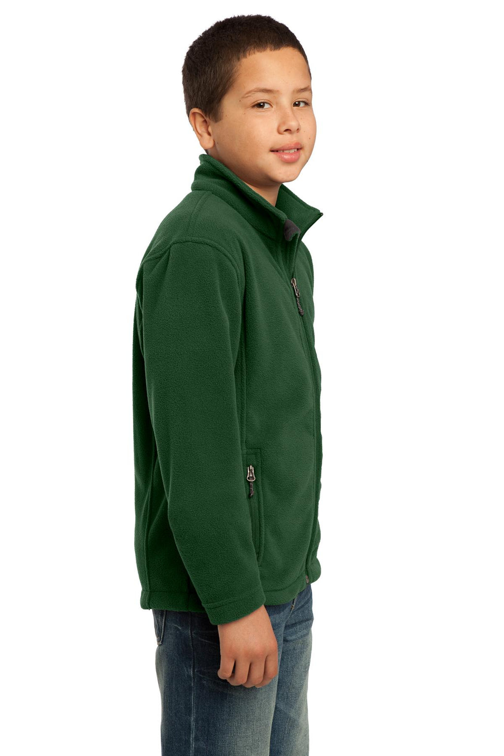 Port Authority Youth Value Fleece Jacket. Y217 - Forest Green - side