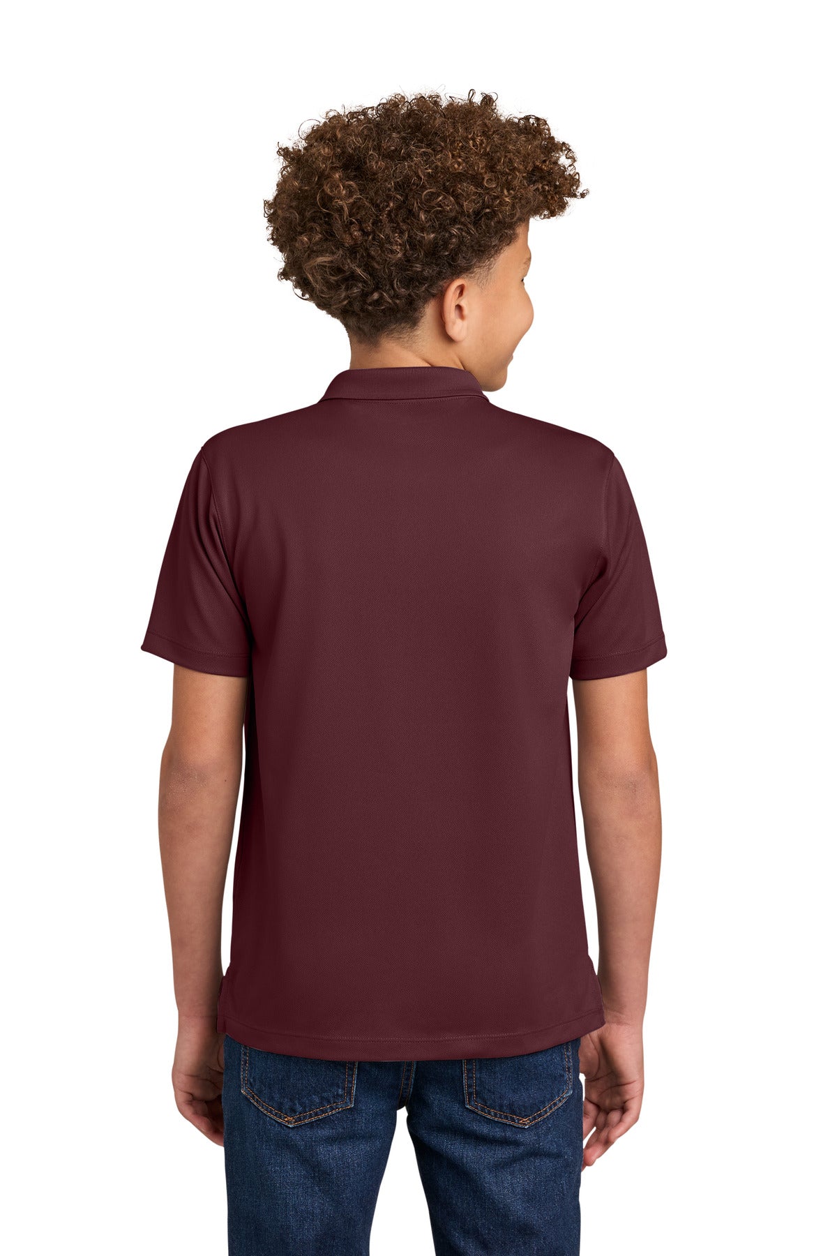 Port Authority Youth Wearever Performance Pique Polo Y240 - Burgundy - back