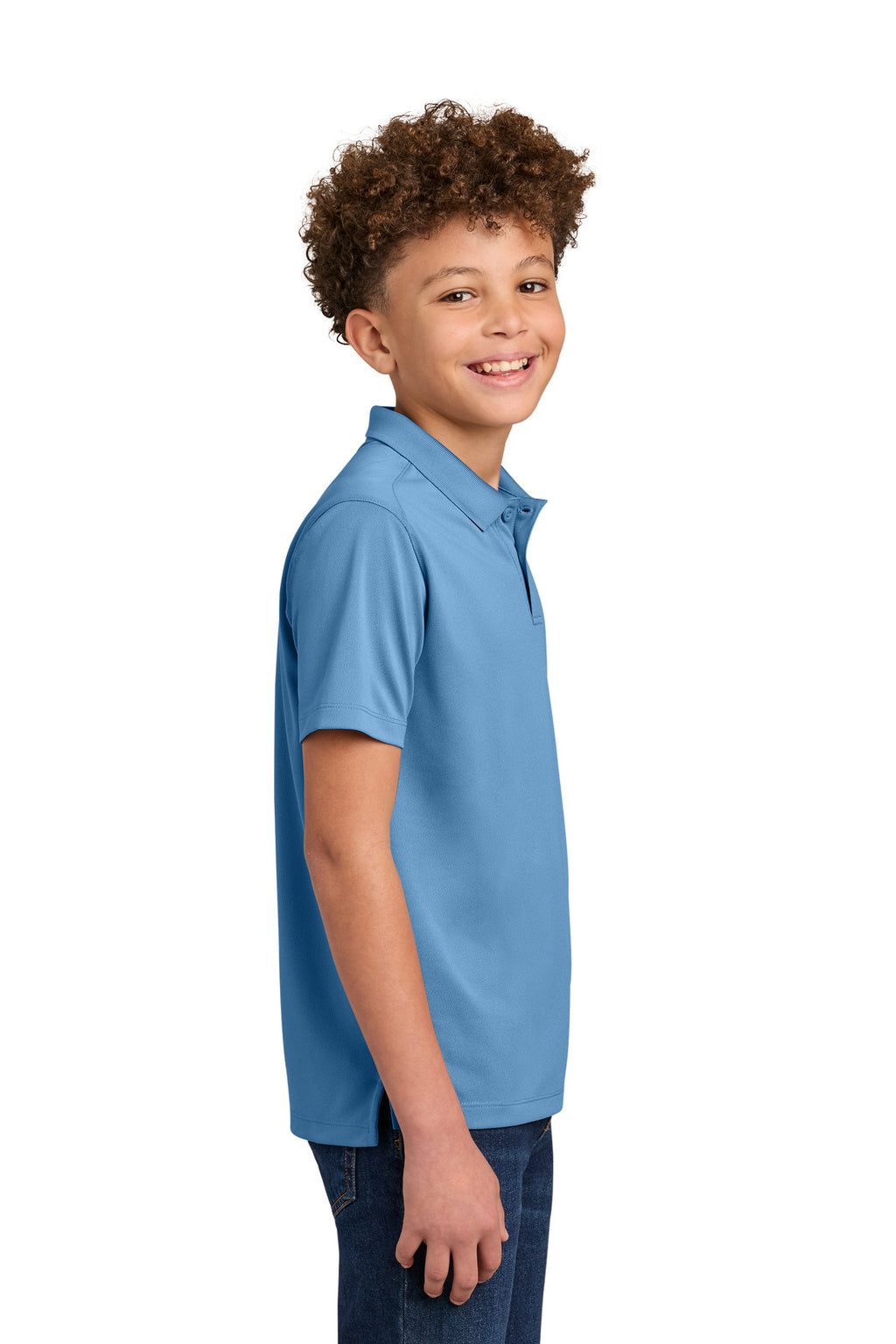 Port Authority Youth Wearever Performance Pique Polo Y240 - Carolina Blue - side