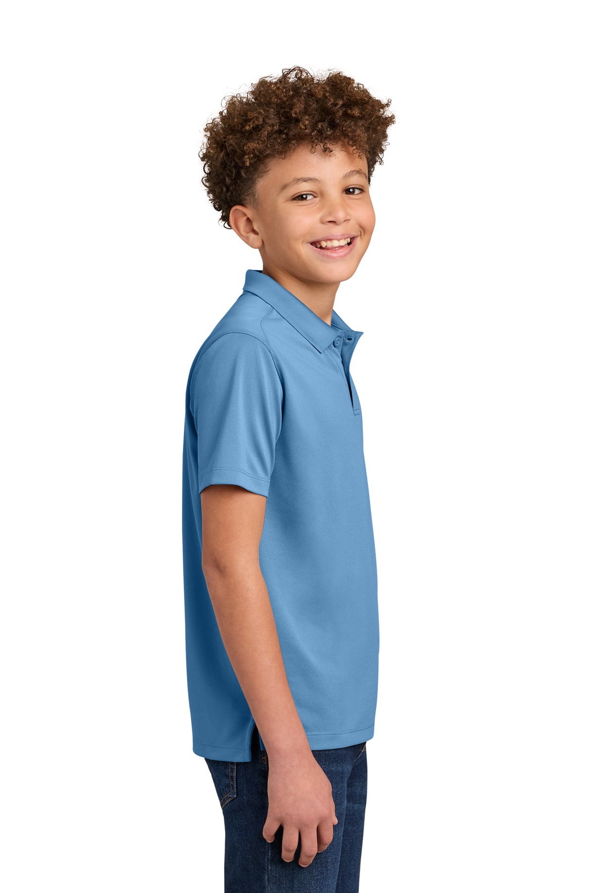 Port Authority Youth Wearever Performance Pique Polo Y240 - Carolina Blue - side