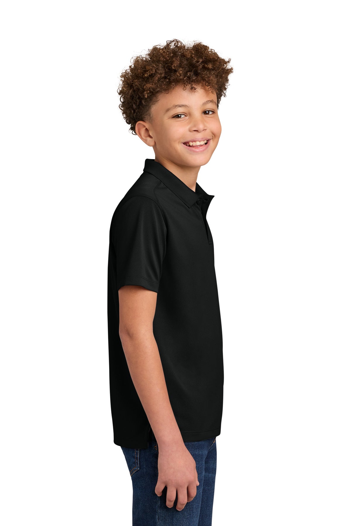 Port Authority Youth Wearever Performance Pique Polo Y240 - Deep Black - side