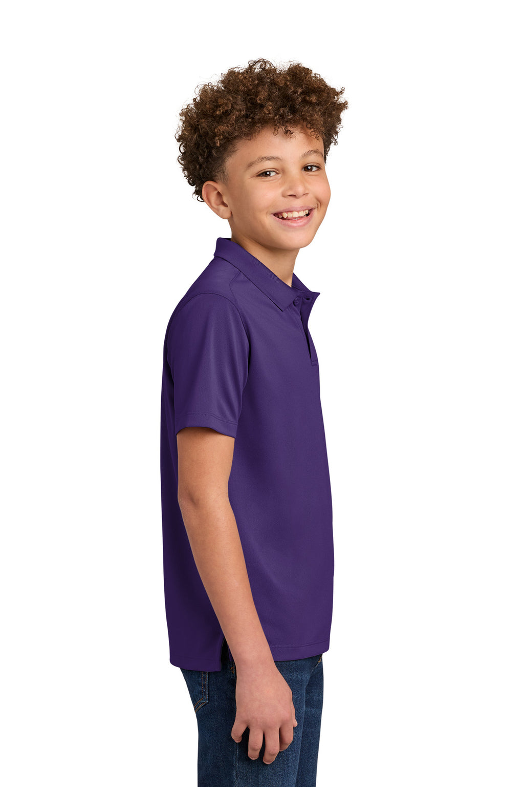 Port Authority Youth Wearever Performance Pique Polo Y240 - Prism Purple - side
