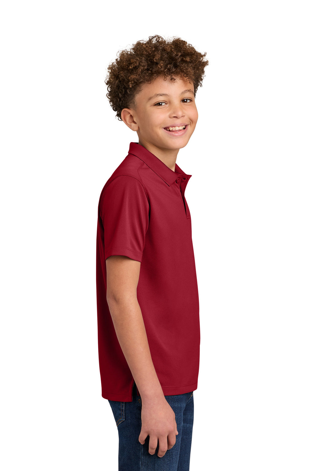 Port Authority Youth Wearever Performance Pique Polo Y240 - Rich Red - side