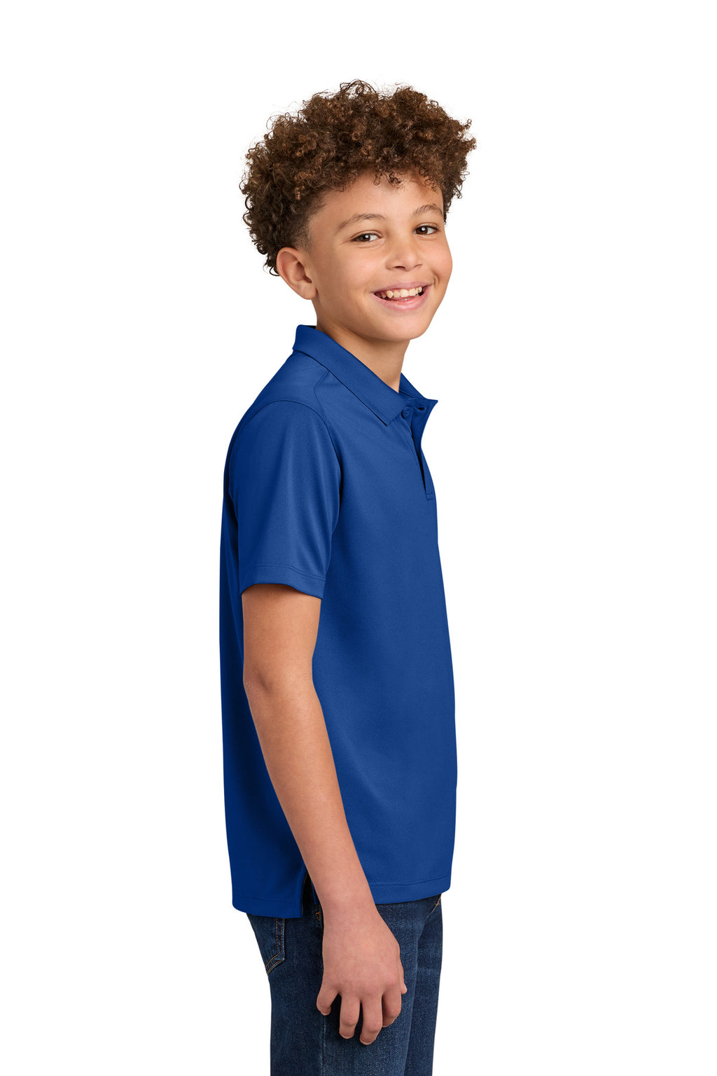 Port Authority Youth Wearever Performance Pique Polo Y240 - True Royal - side