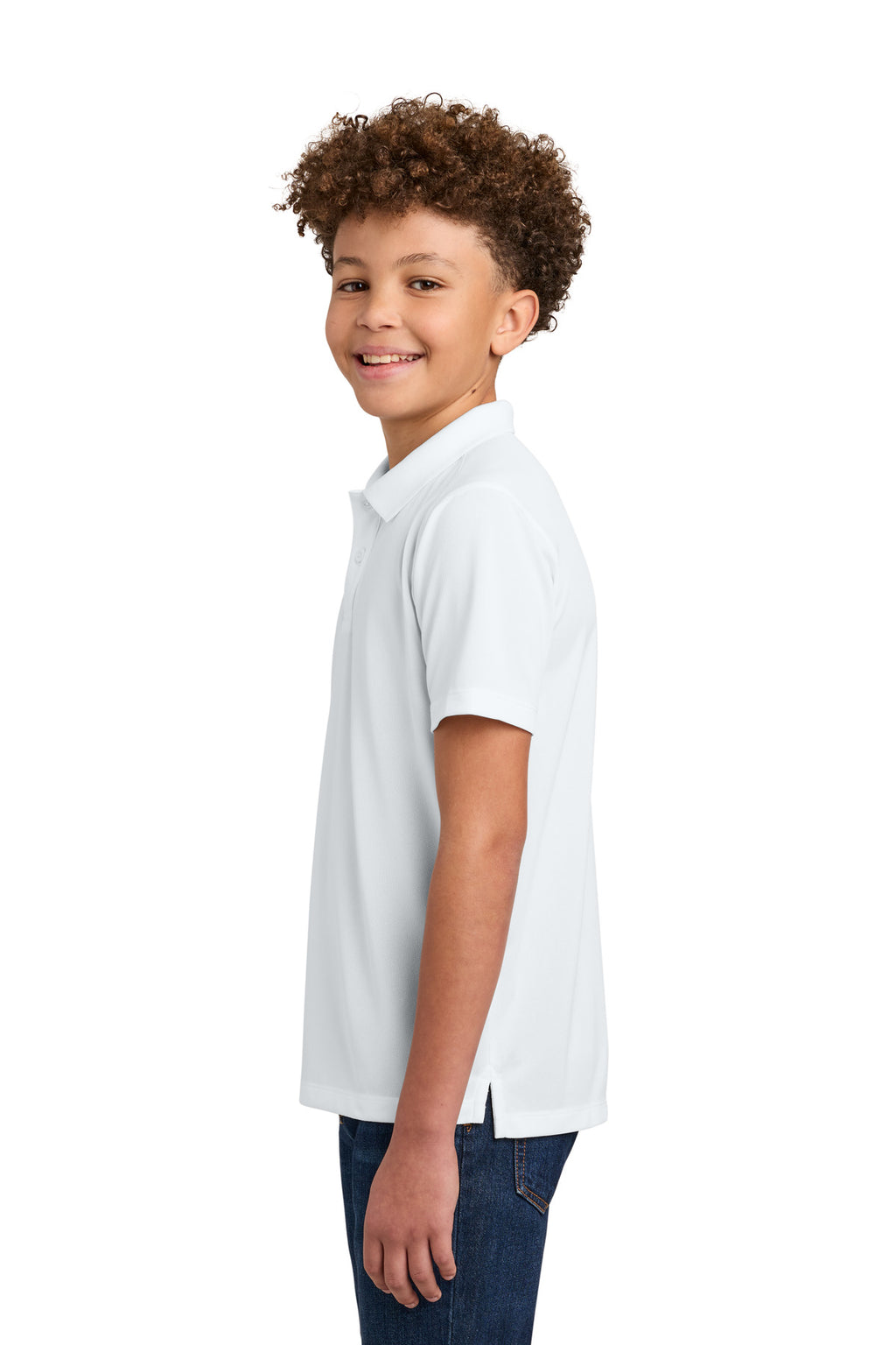 Port Authority Youth Wearever Performance Pique Polo Y240 - White - side