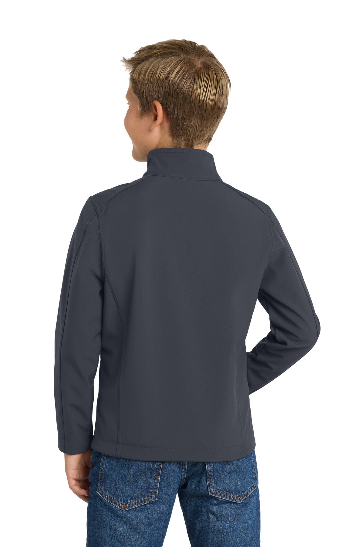 Port Authority Youth Core Soft Shell Jacket. Y317 - Battleship Grey - back