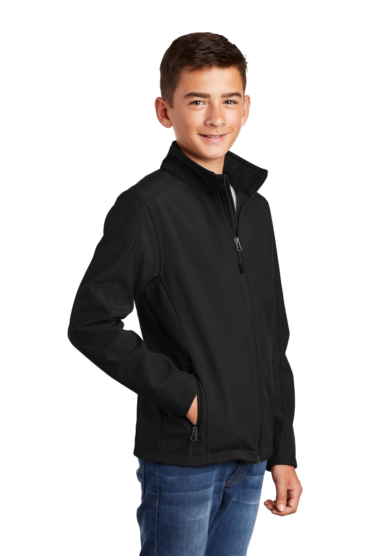 Port Authority Youth Core Soft Shell Jacket. Y317 - Black - three_q