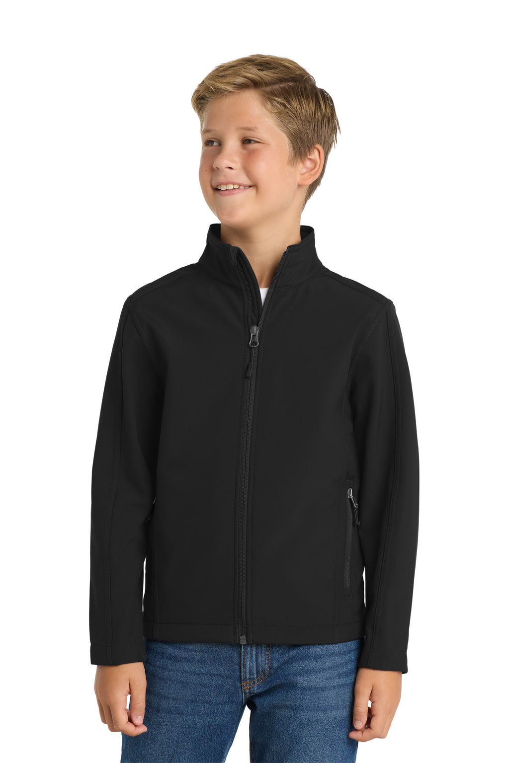 Port Authority Youth Core Soft Shell Jacket. Y317 - Black - front