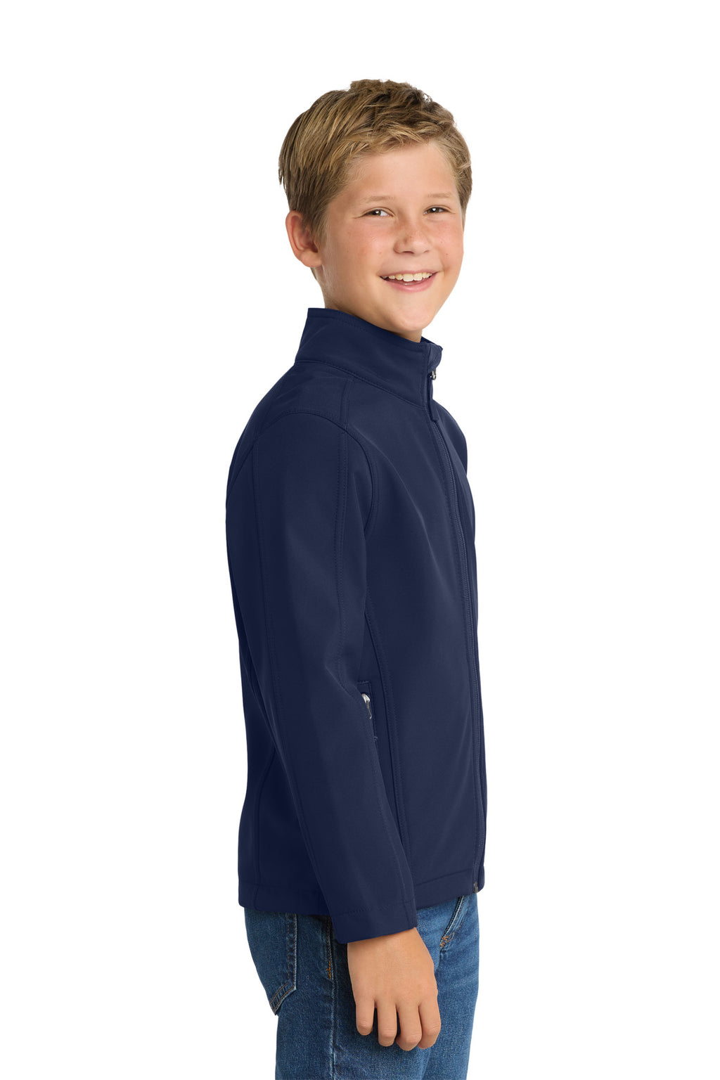 Port Authority Youth Core Soft Shell Jacket. Y317 - Dress Blue Navy - side